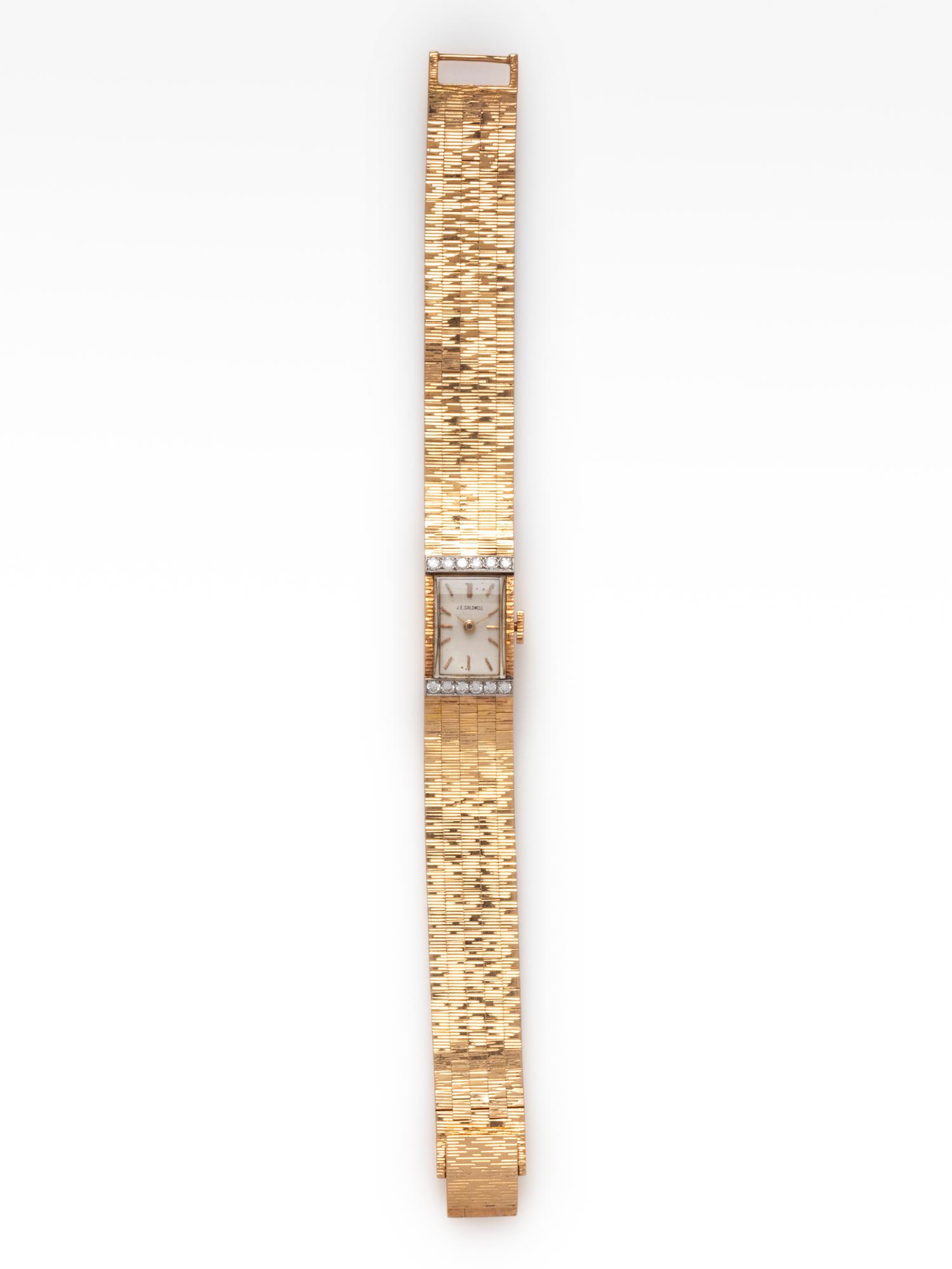 J.E. CALDWELL, 14K YELLOW GOLD AND DIAMOND WRISTWATCH