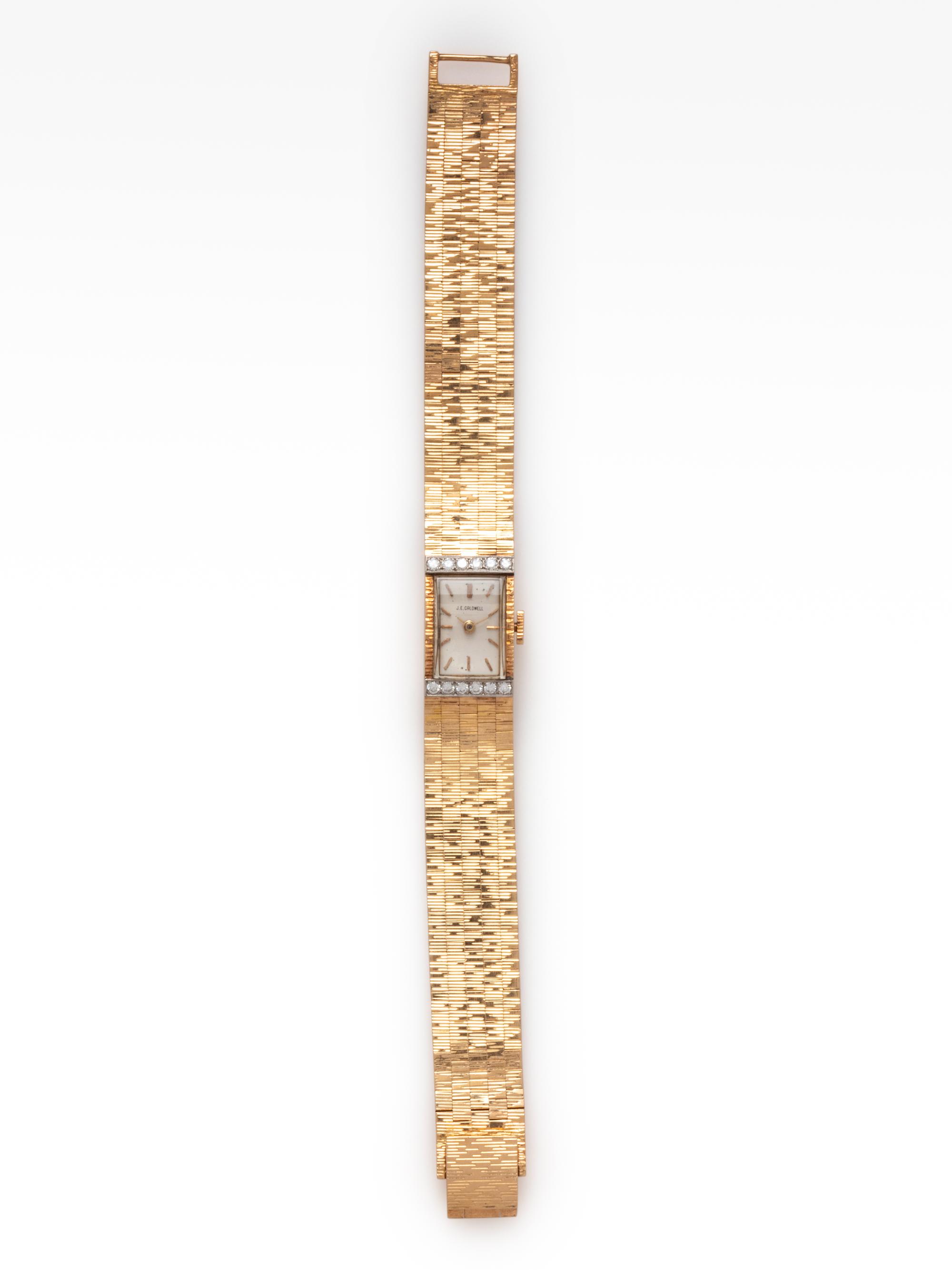 J.E. CALDWELL, 14K YELLOW GOLD AND DIAMOND WRISTWATCH