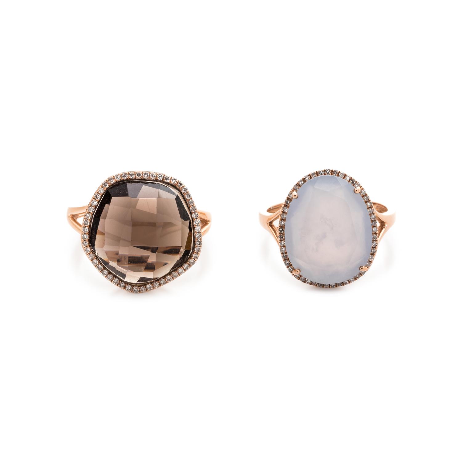 COLLECTION OF GEMSTONE AND DIAMOND RINGS