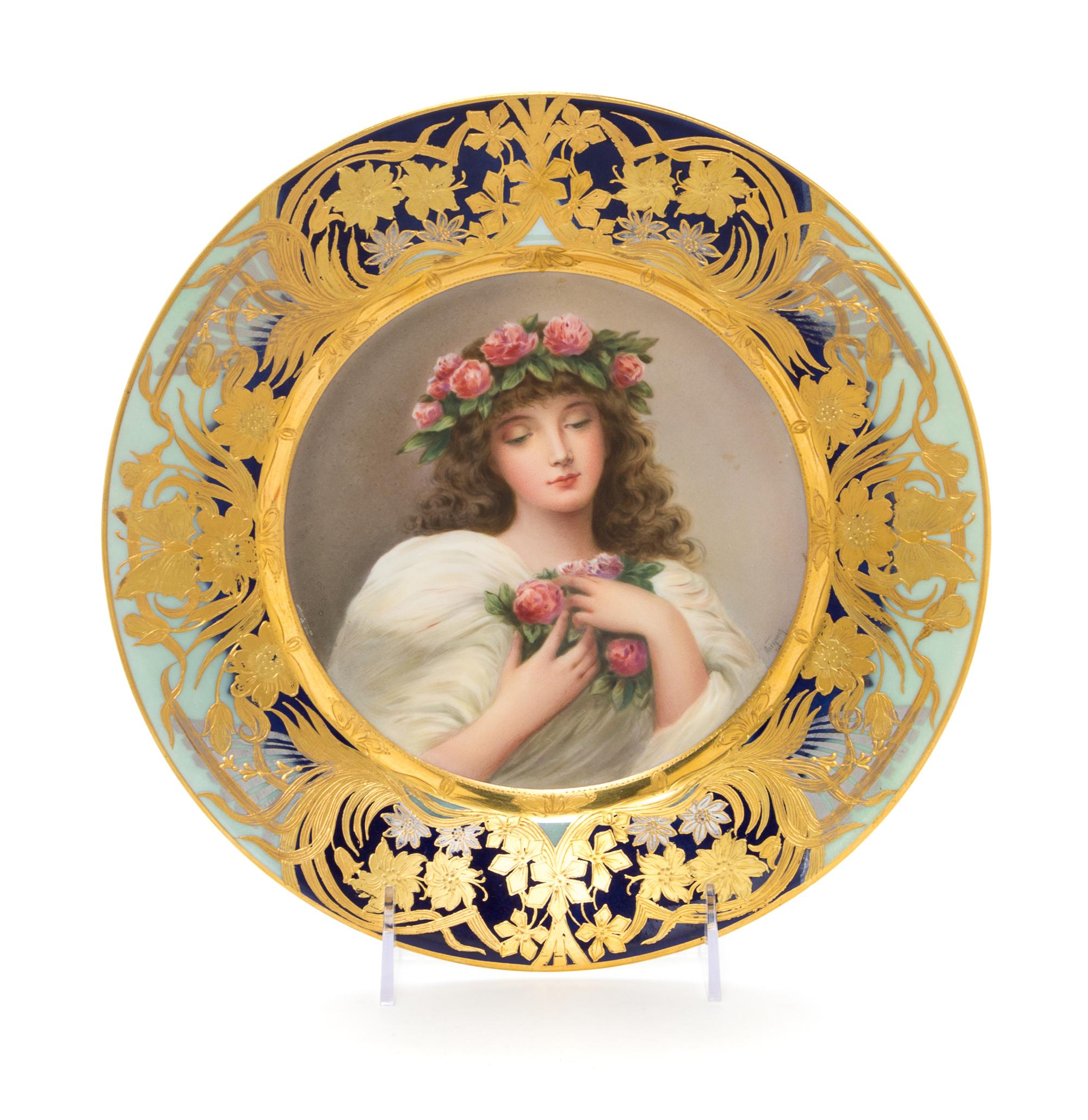 A Vienna Porcelain Cabinet Plate Diameter 10 inches.