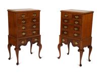 A Pair of Georgian Style Mahogany Diminutive High Boys — 20TH CENTURY