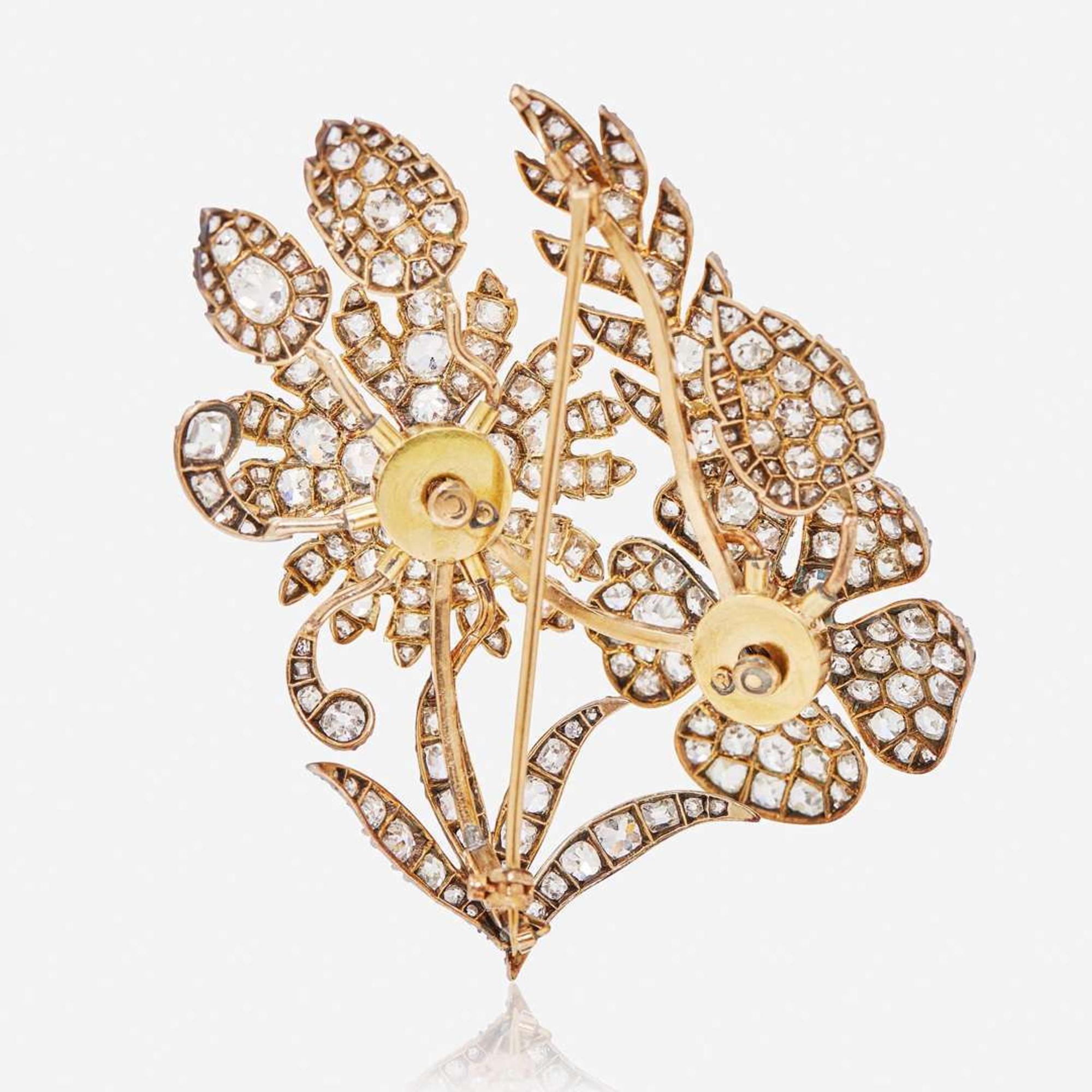 An Antique Diamond En Tremblant Brooch Late 1800's