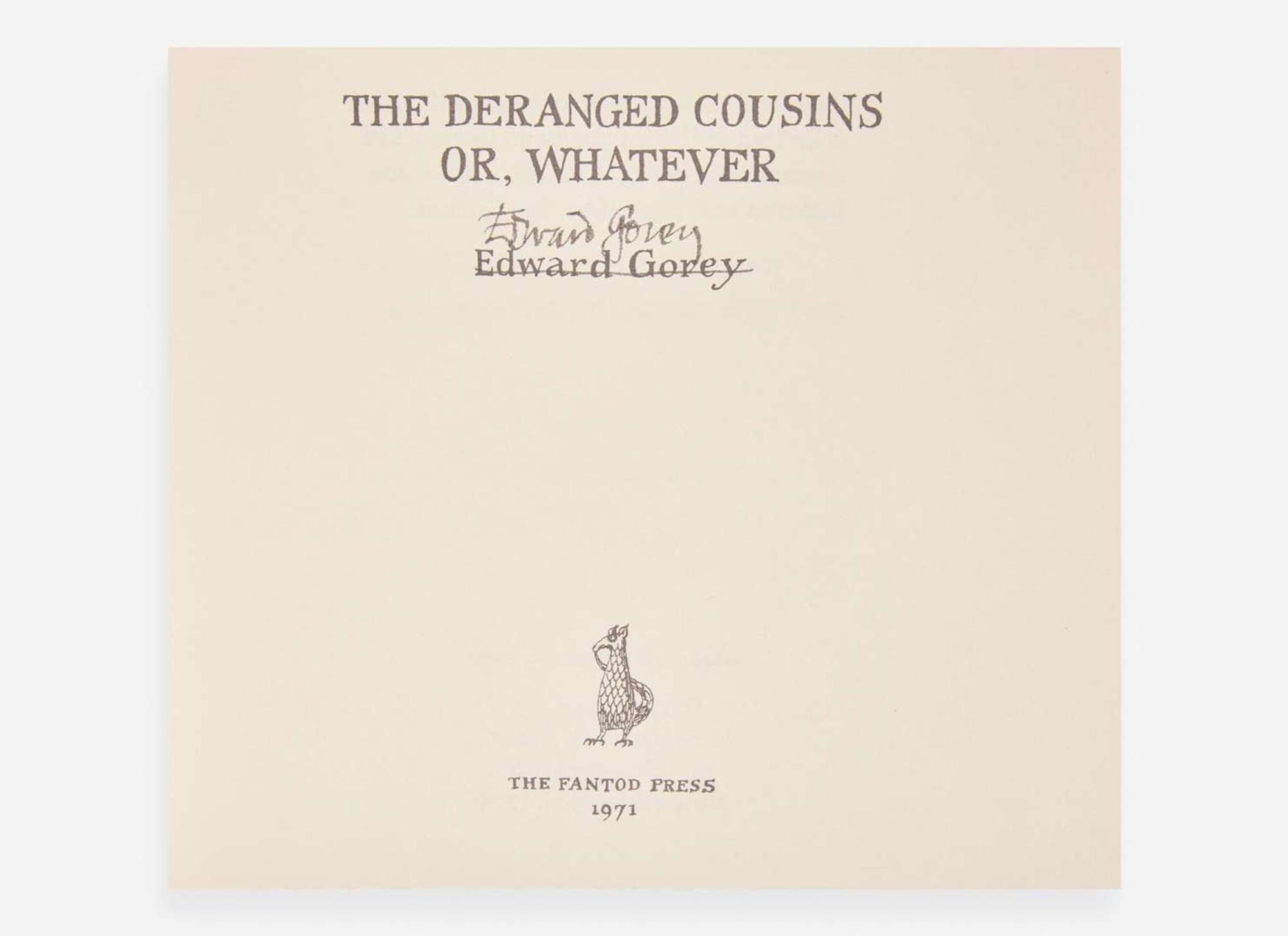 [Children's & Illustrated] Gorey, Edward: Three Books from the Fantod Press [III]