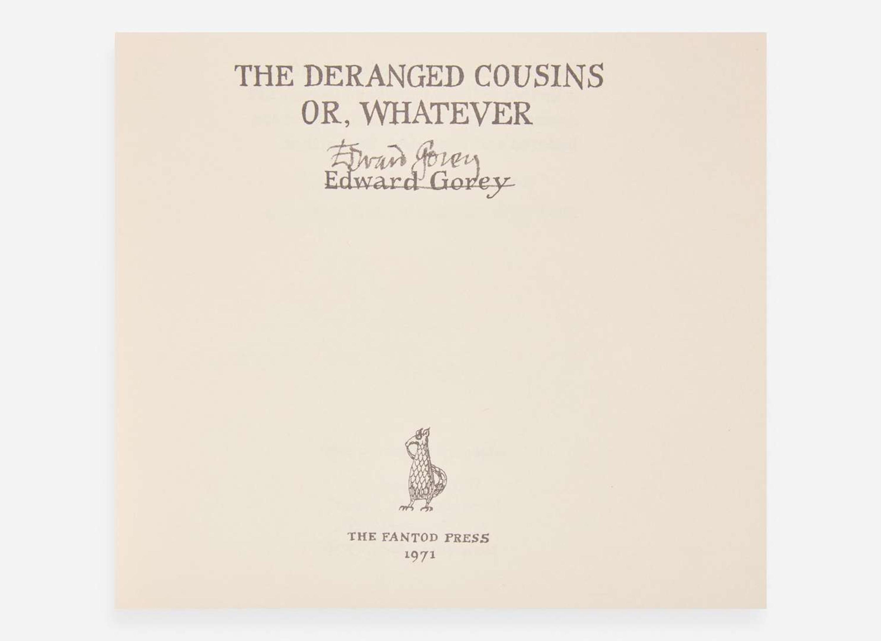 [Children's & Illustrated] Gorey, Edward: Three Books from the Fantod Press [III]