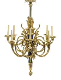 A French Gilt Bronze Eight-Light Chandelier Height 45 x width 32 inches. — LATE 19TH CENTURY