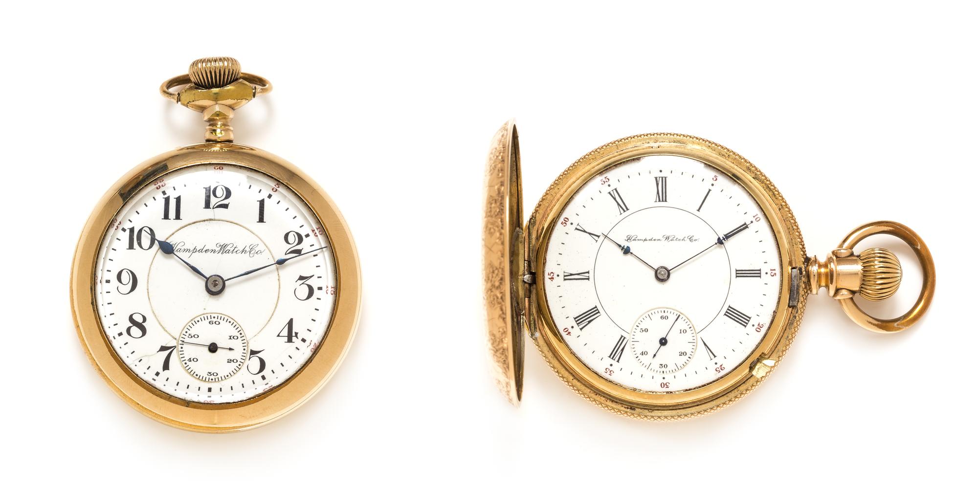 A Collection of Gold Filled Pocket Watches, Hampden, Circa 1909 and 1897, 155.40 dwts.