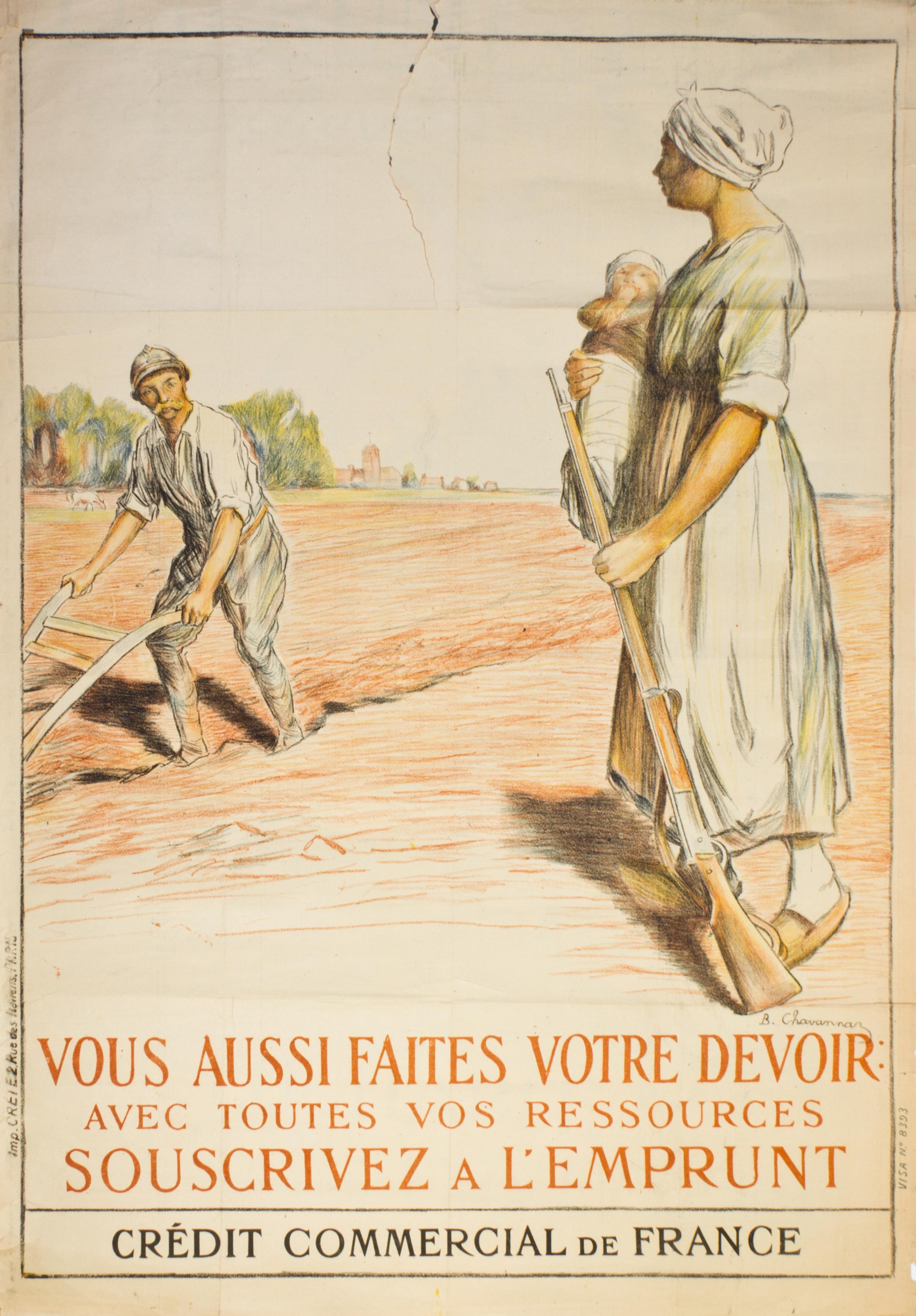 (WWI POSTERS) CHAVENNEZ, D. Three WWI propaganda posters.