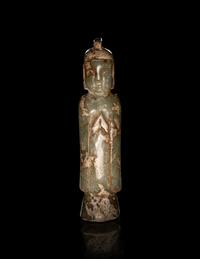 Three Chinese Carved Jade Figures