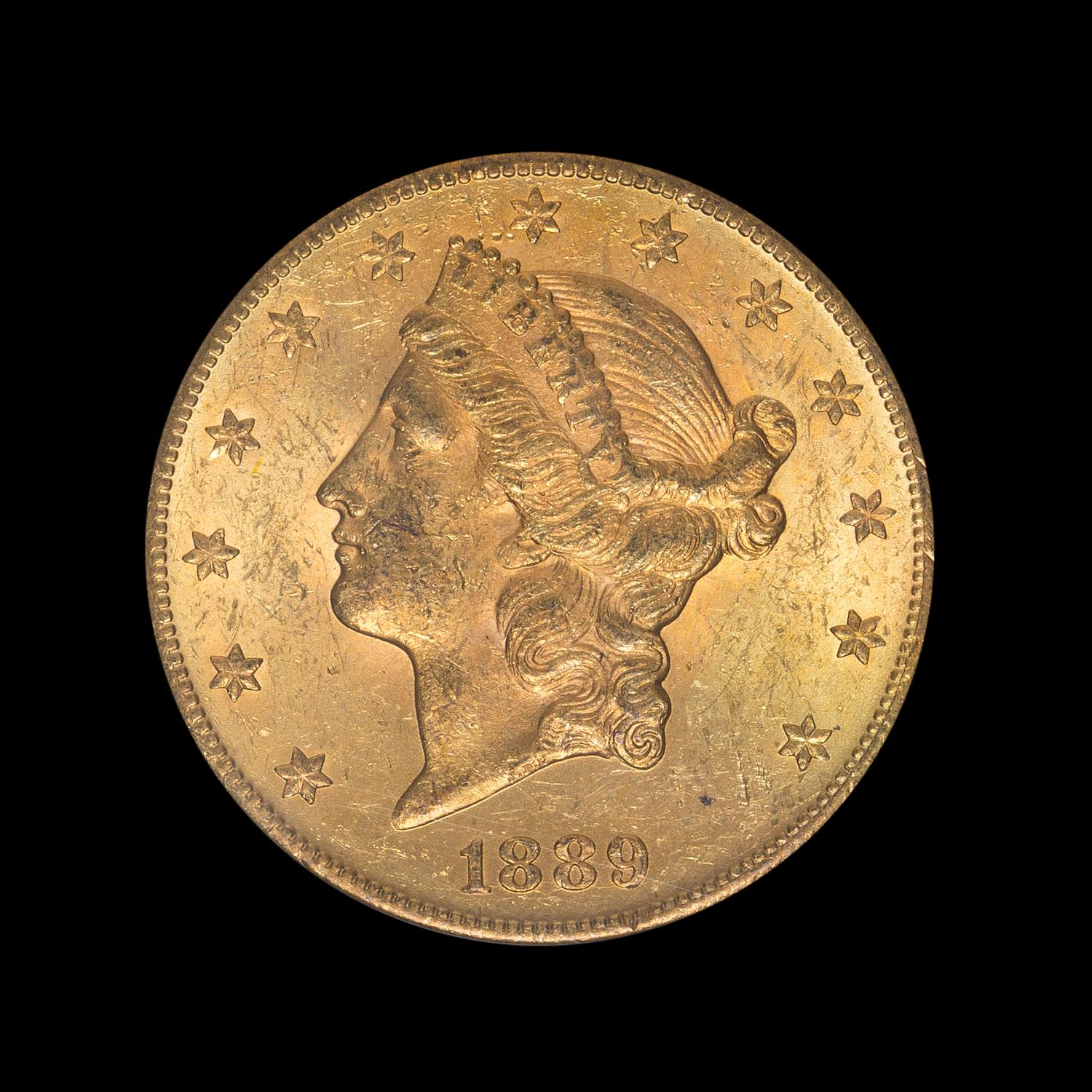 A United States 1889-CC Liberty Head $20 Gold Coin