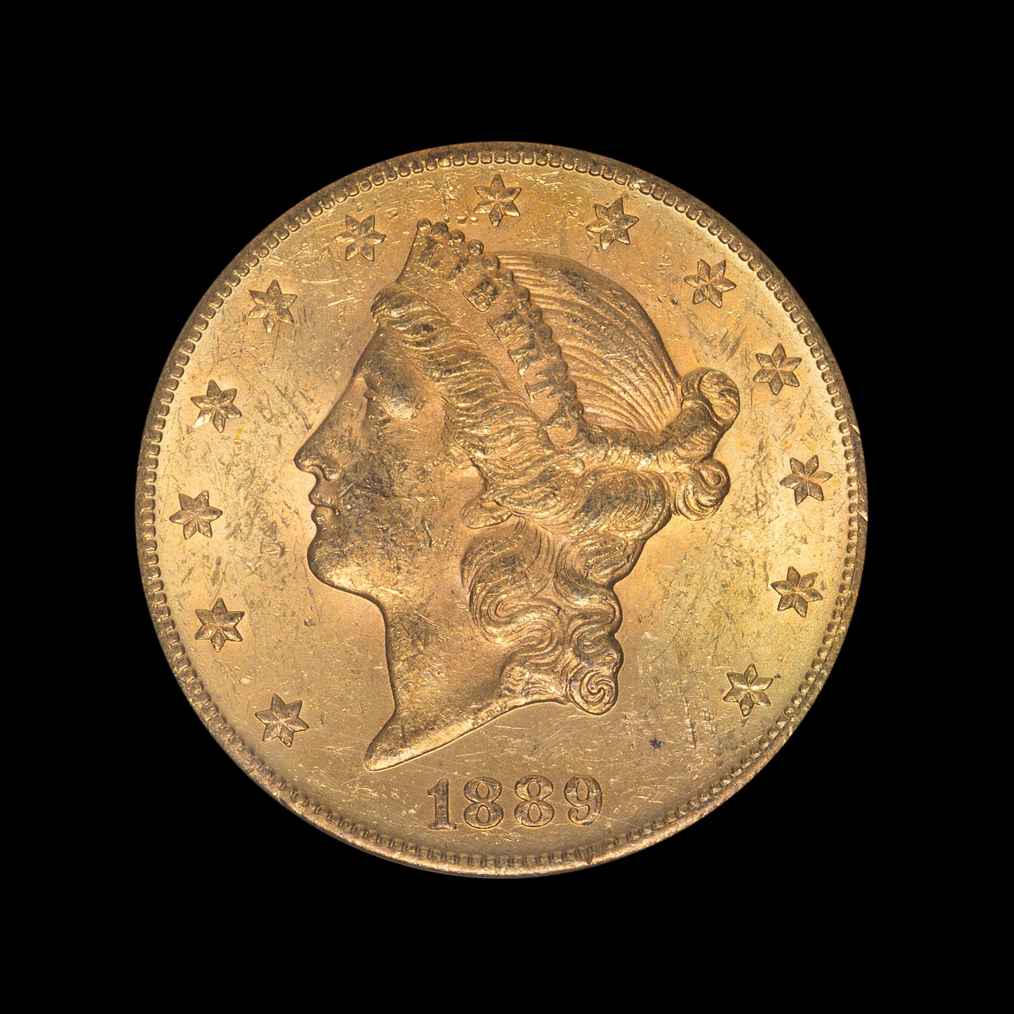 A United States 1889-CC Liberty Head $20 Gold Coin