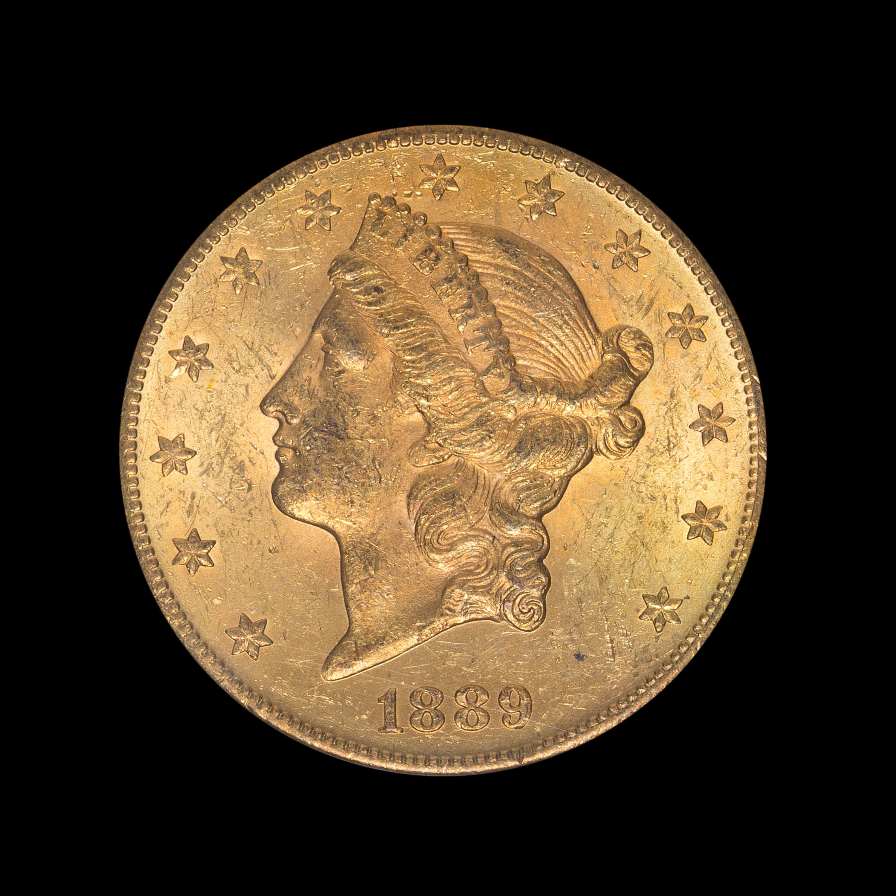 A United States 1889-CC Liberty Head $20 Gold Coin