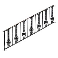 A Stair Railing from a Chicago Theater 71" W x 2" D x 26" H — United States, Early 20th Century