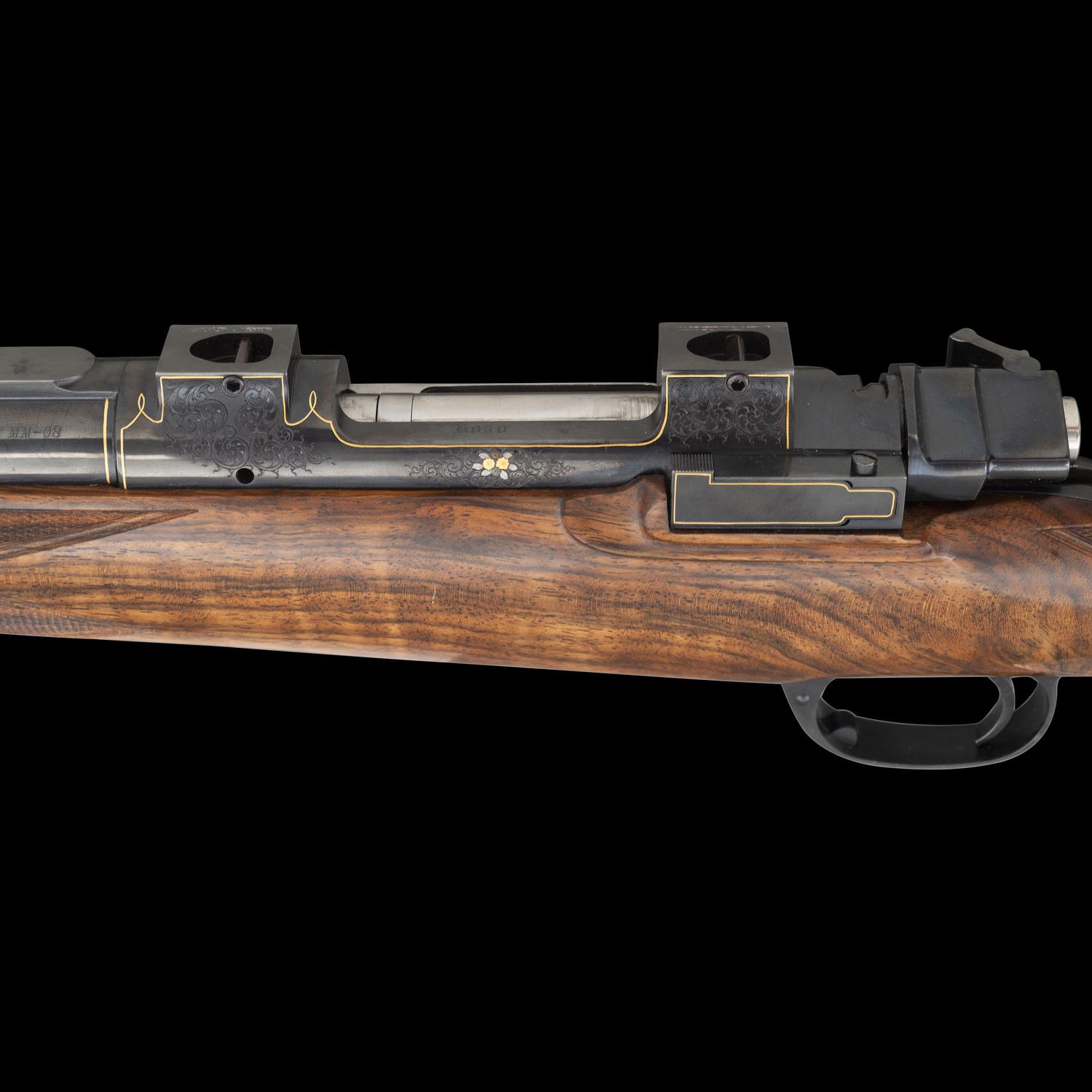 *Full Custom Stephen Heilmann Double Square Bridge Mauser 98 Rifle Engraved by R. Evans with D. Hensley Stock