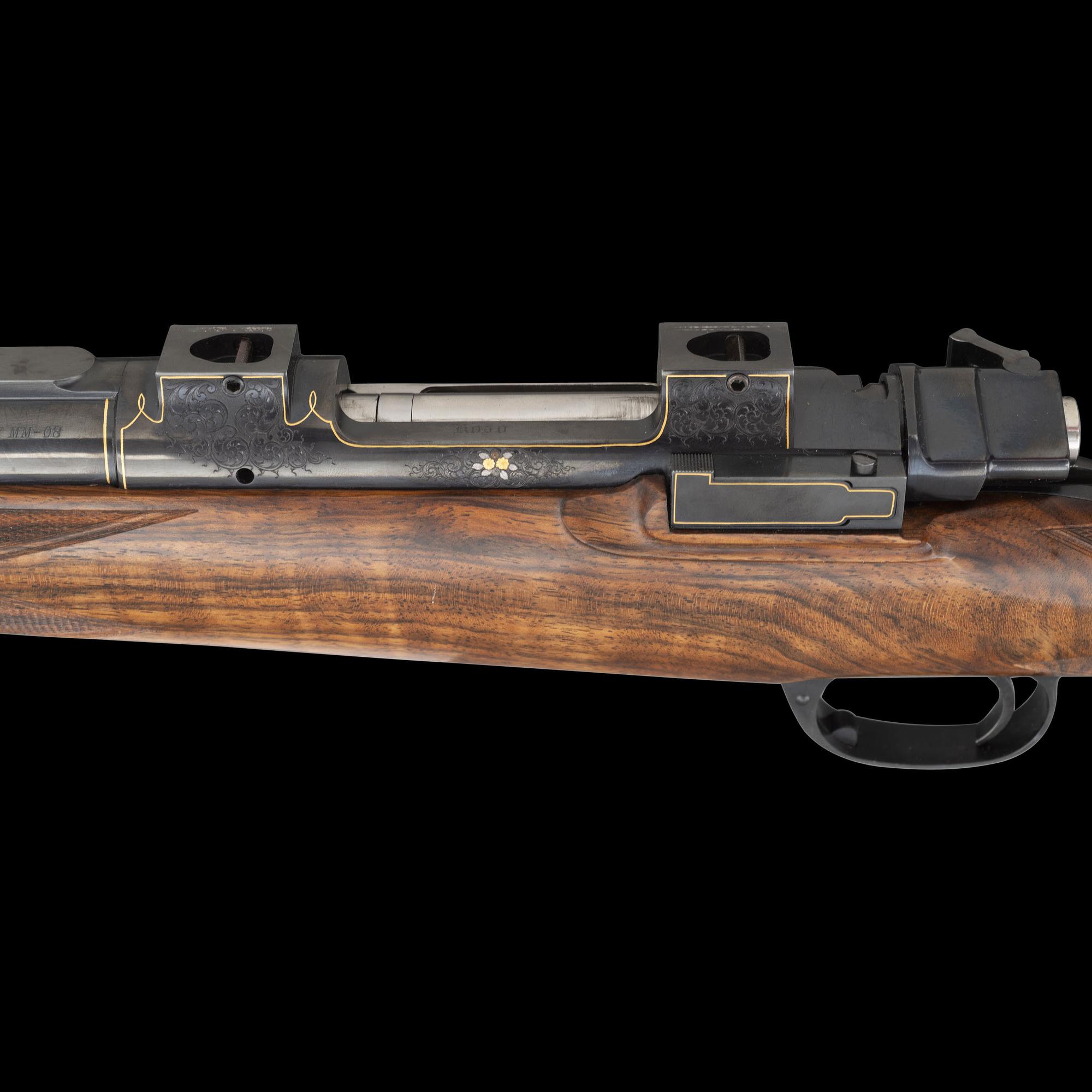*Full Custom Stephen Heilmann Double Square Bridge Mauser 98 Rifle Engraved by R. Evans with D. Hensley Stock
