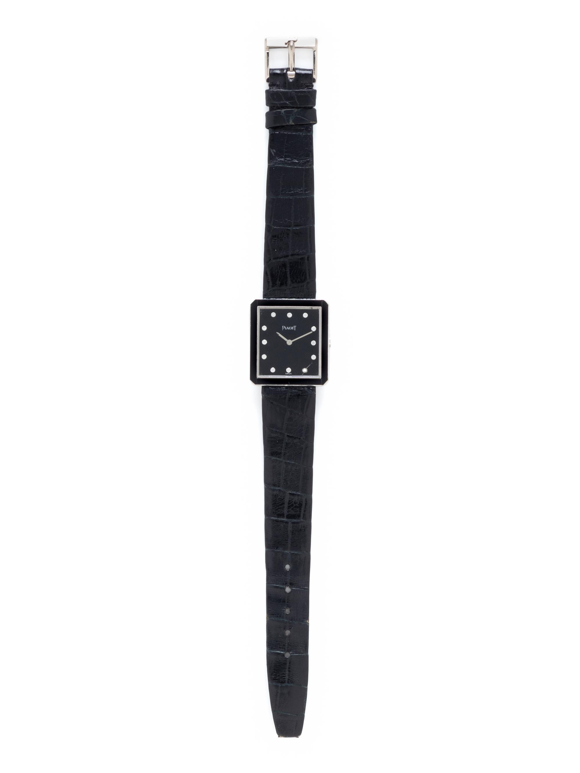 PIAGET, WHITE GOLD, DIAMOND, AND BLACK ONYX 'PROTOCOLE' WATCH