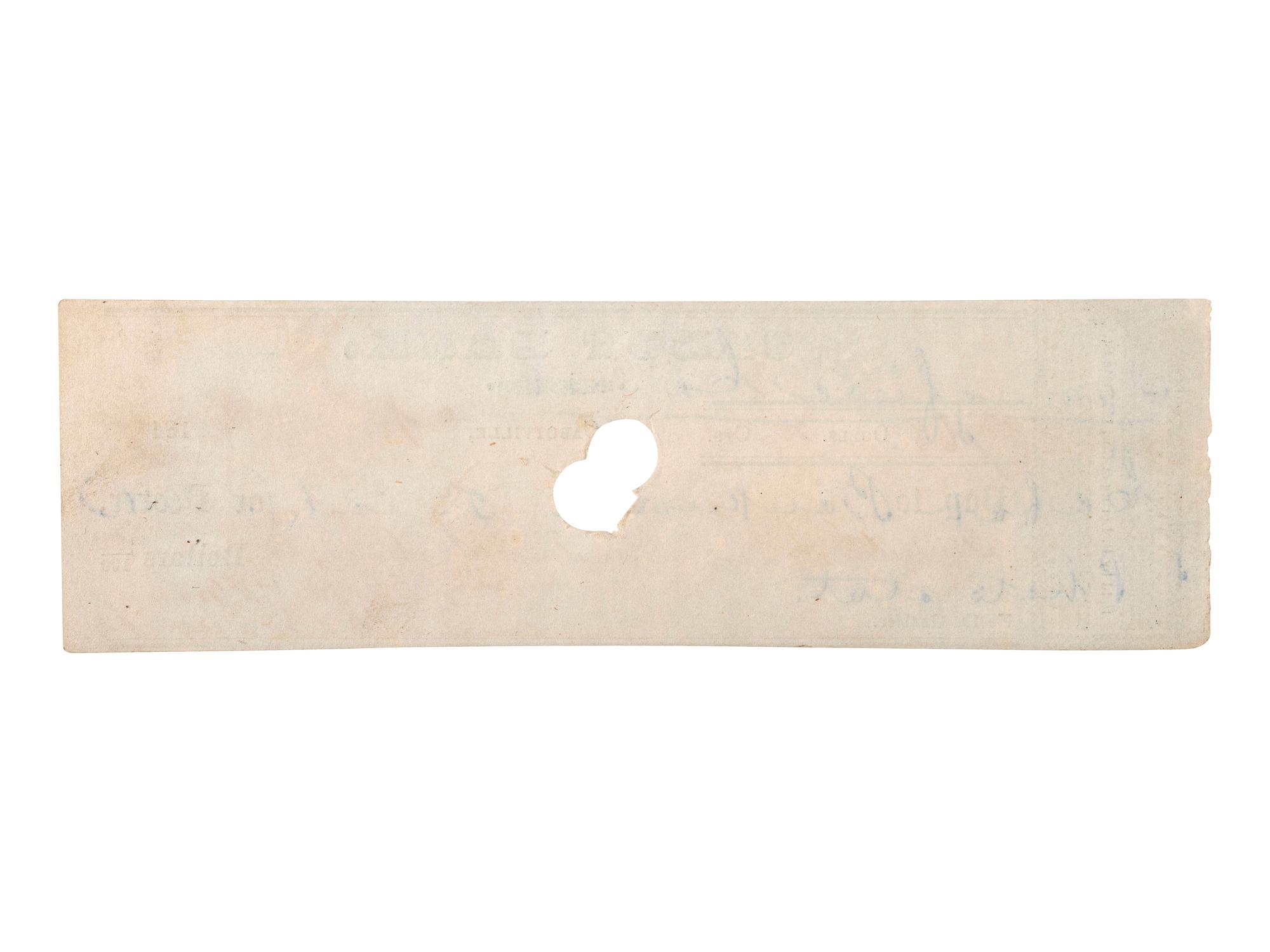 BROWN, John (1821-1895). Check signed ("J. Brown Jr"), Cabotville, MA, 16 November 1849.