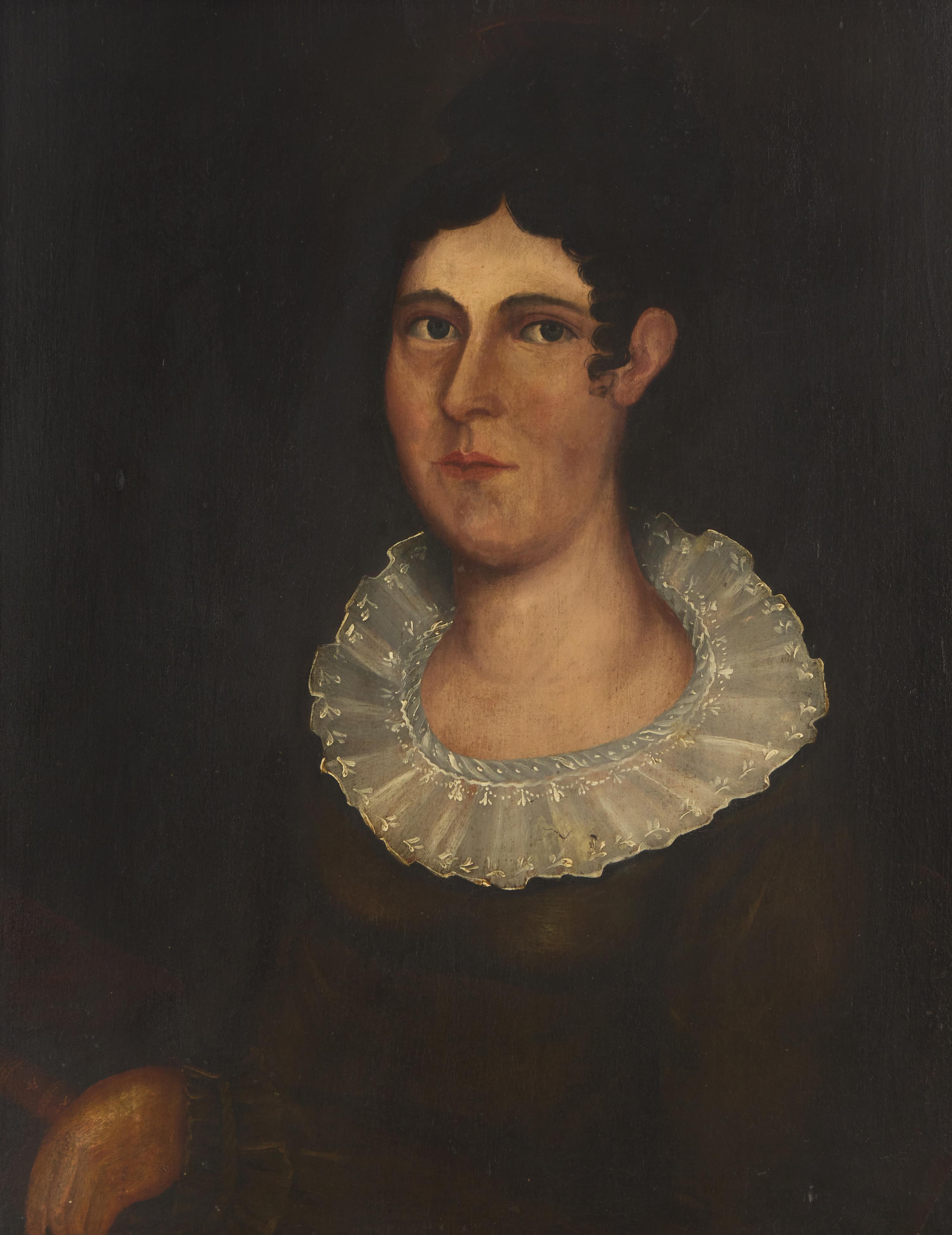 American School 19th Century, A Pair Of Portraits: Alonzo B. Dort And Mary Anne Dort