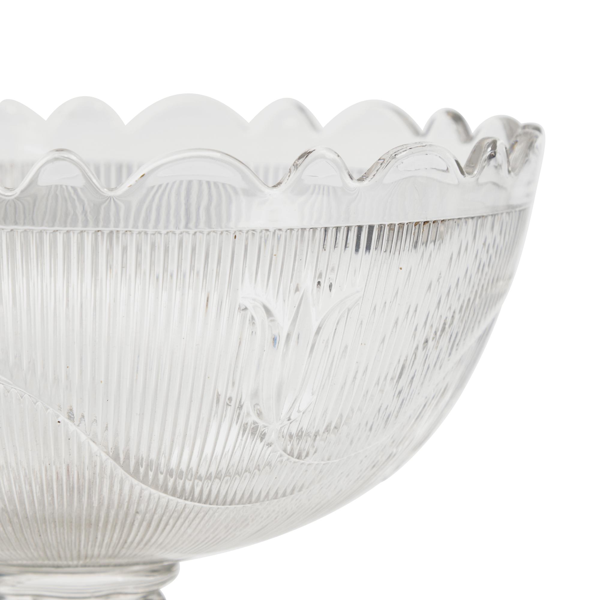 A Group of Seven Pressed Flint Glass Tablewares in the "Bellflower" Pattern