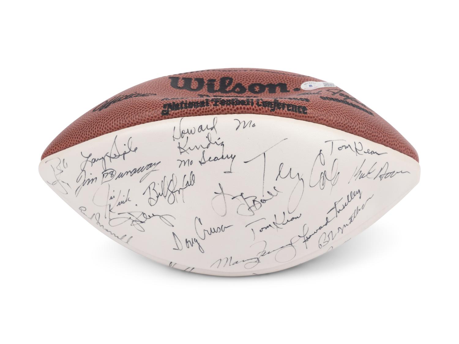 A 1972 Miami Dolphins Undefeated Team Signed Autograph Football (42 Signatures) (Beckett Authentication Services Letter BAS Certified)
