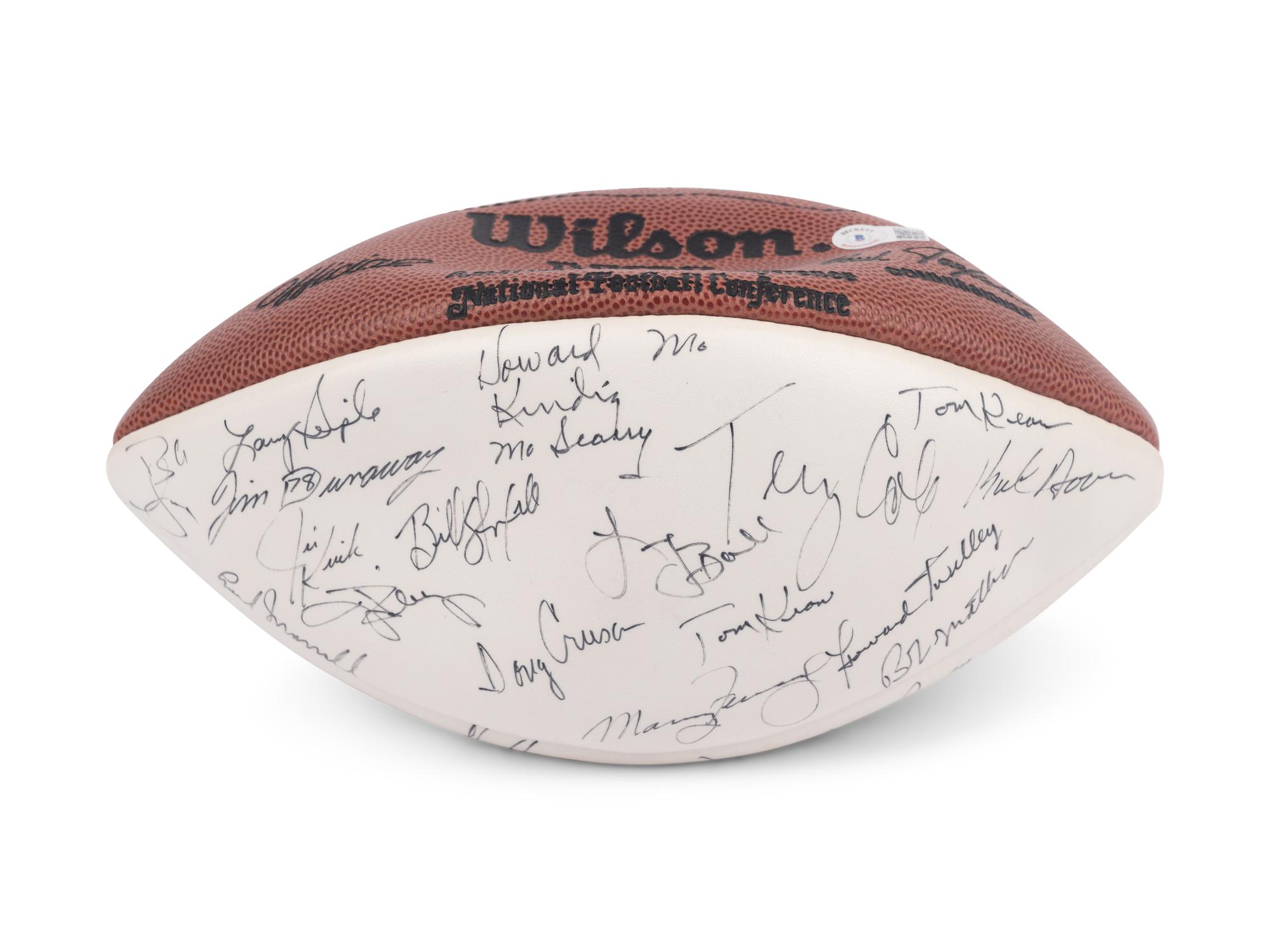 A 1972 Miami Dolphins Undefeated Team Signed Autograph Football (42 Signatures) (Beckett Authentication Services Letter BAS Certified)