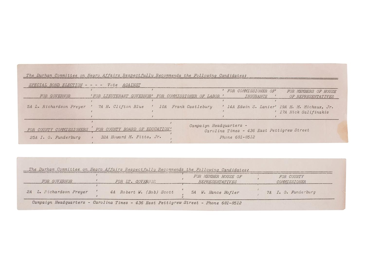 [AFRICAN AMERICANA] -- [POLITICS - CIVIL RIGHTS]. A group of over 15 mid-20th century documents highlighted by Alabama "Black Bloc Vote" fliers.