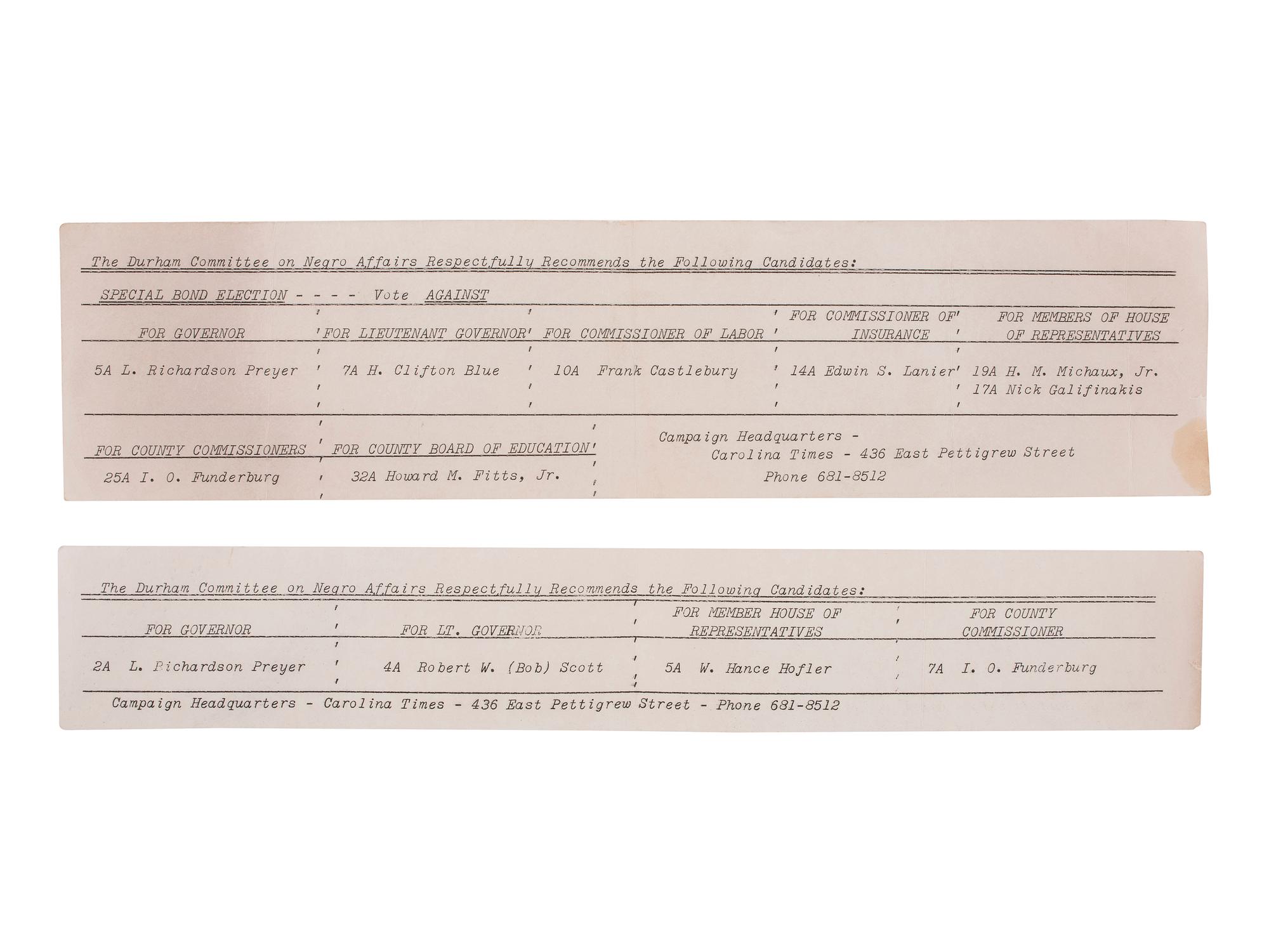 [AFRICAN AMERICANA] -- [POLITICS - CIVIL RIGHTS]. A group of over 15 mid-20th century documents highlighted by Alabama "Black Bloc Vote" fliers.