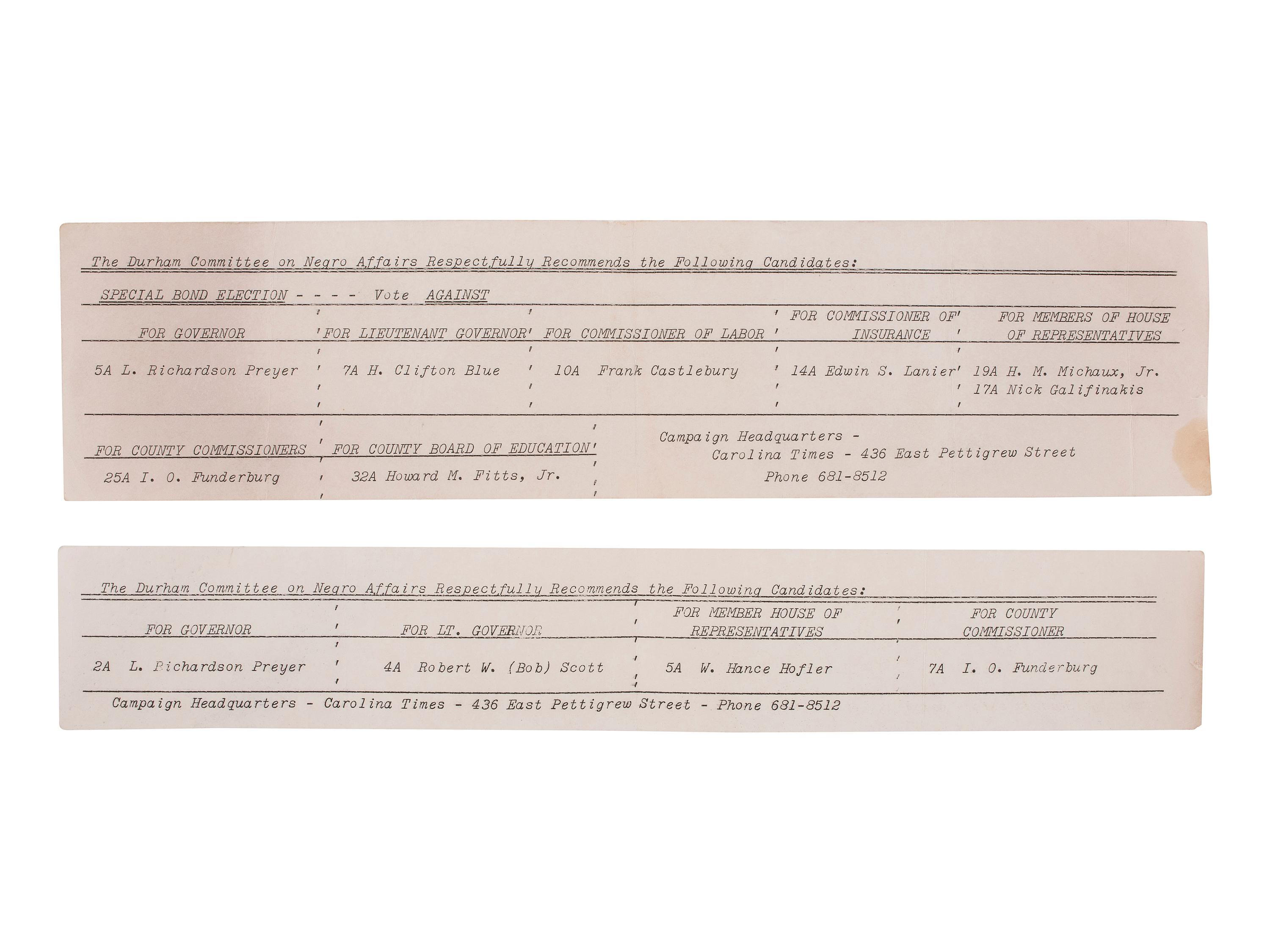 [AFRICAN AMERICANA] -- [POLITICS - CIVIL RIGHTS]. A group of over 15 mid-20th century documents highlighted by Alabama "Black Bloc Vote" fliers.