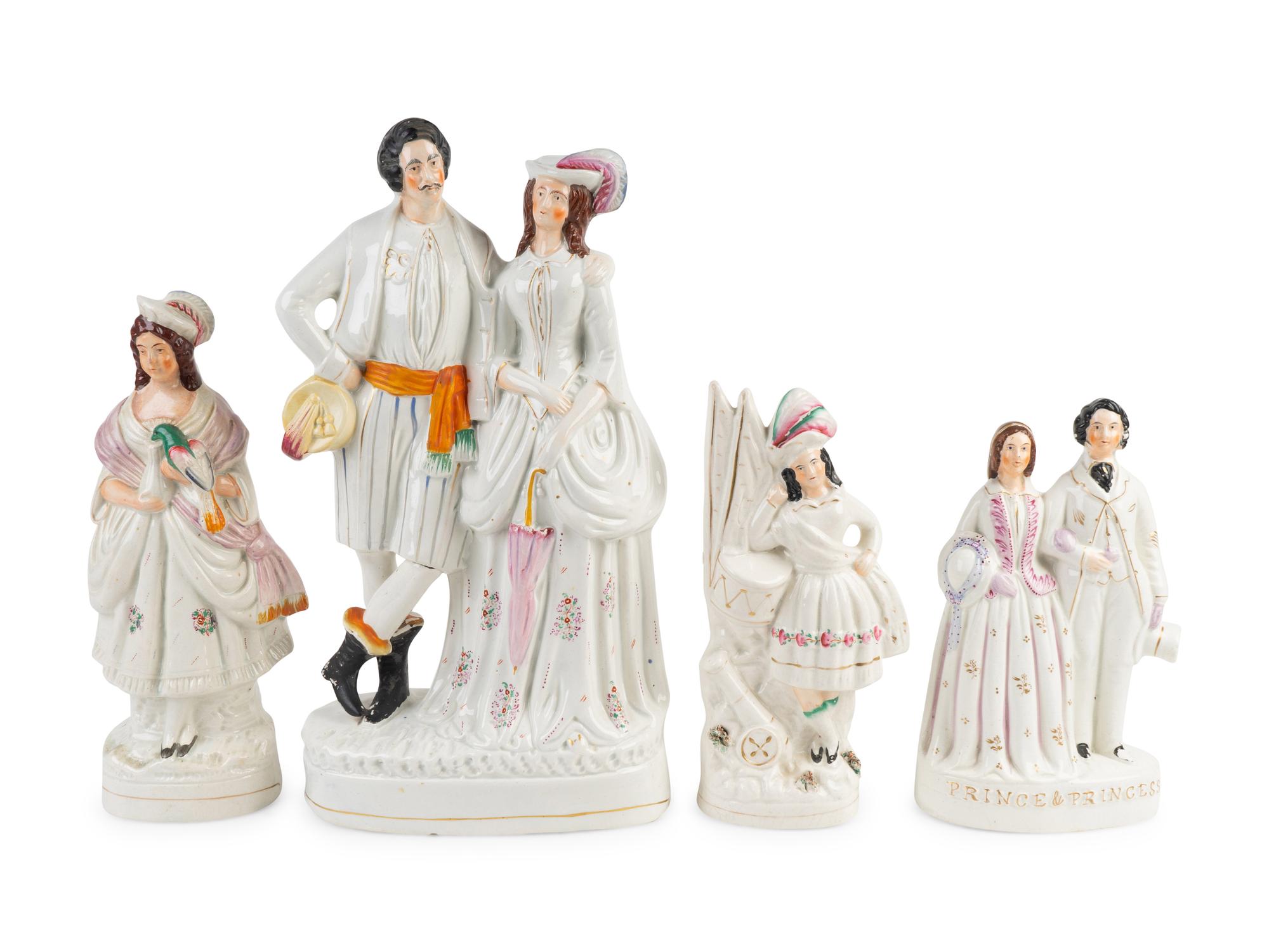 A Group of Four Staffordshire Figures — 19TH CENTURY