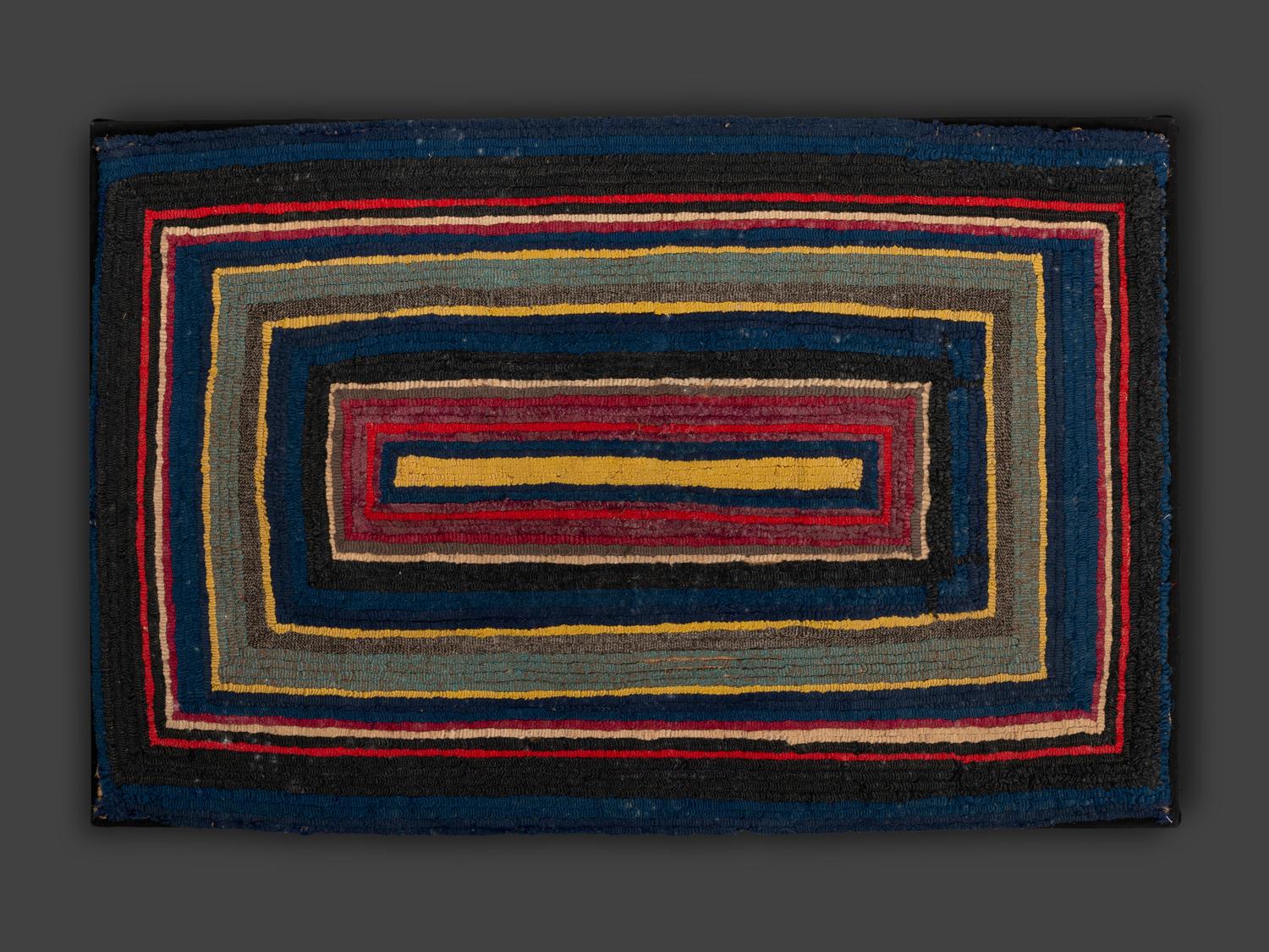 An American Geometric Hooked Rug