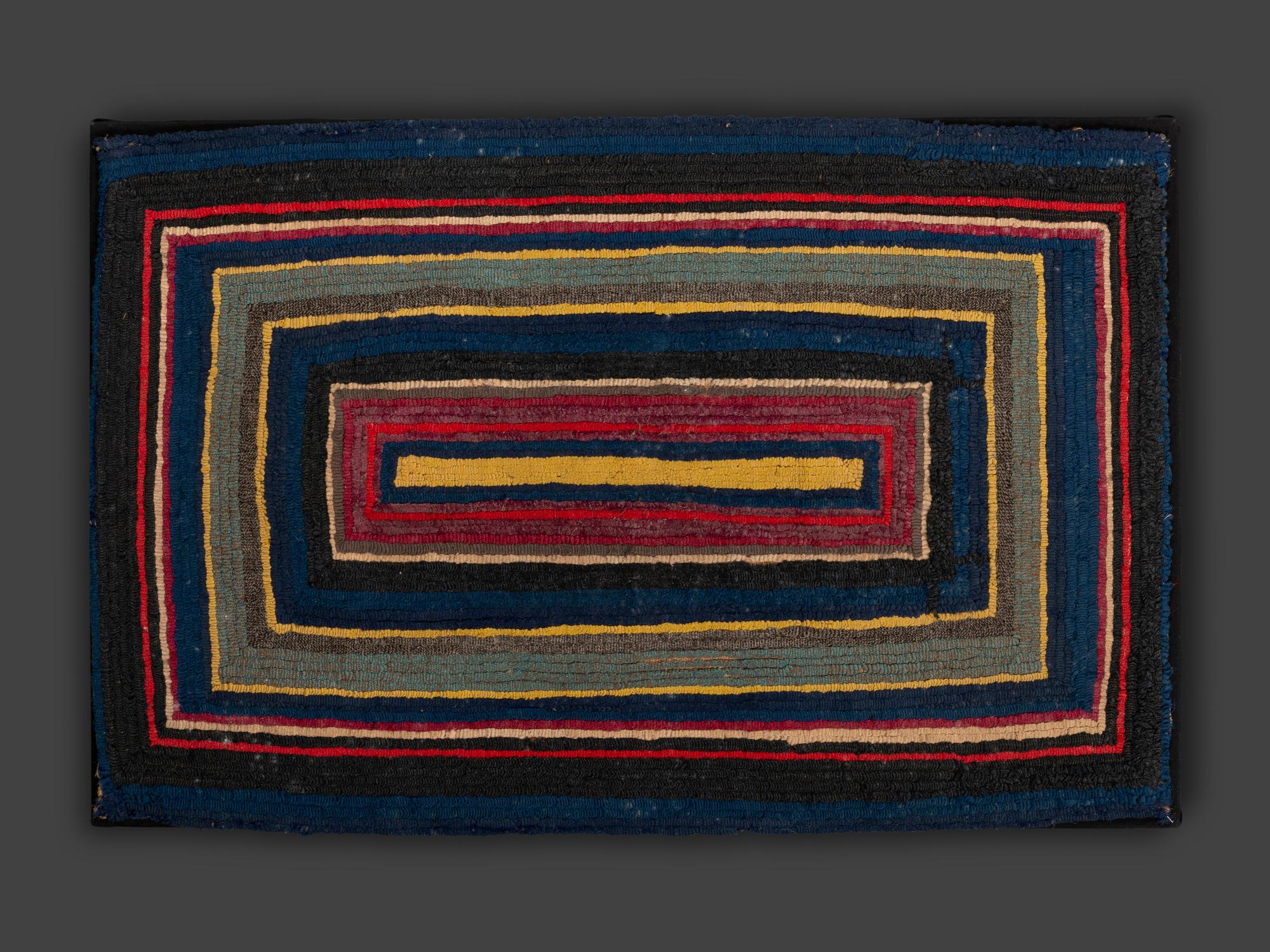 An American Geometric Hooked Rug