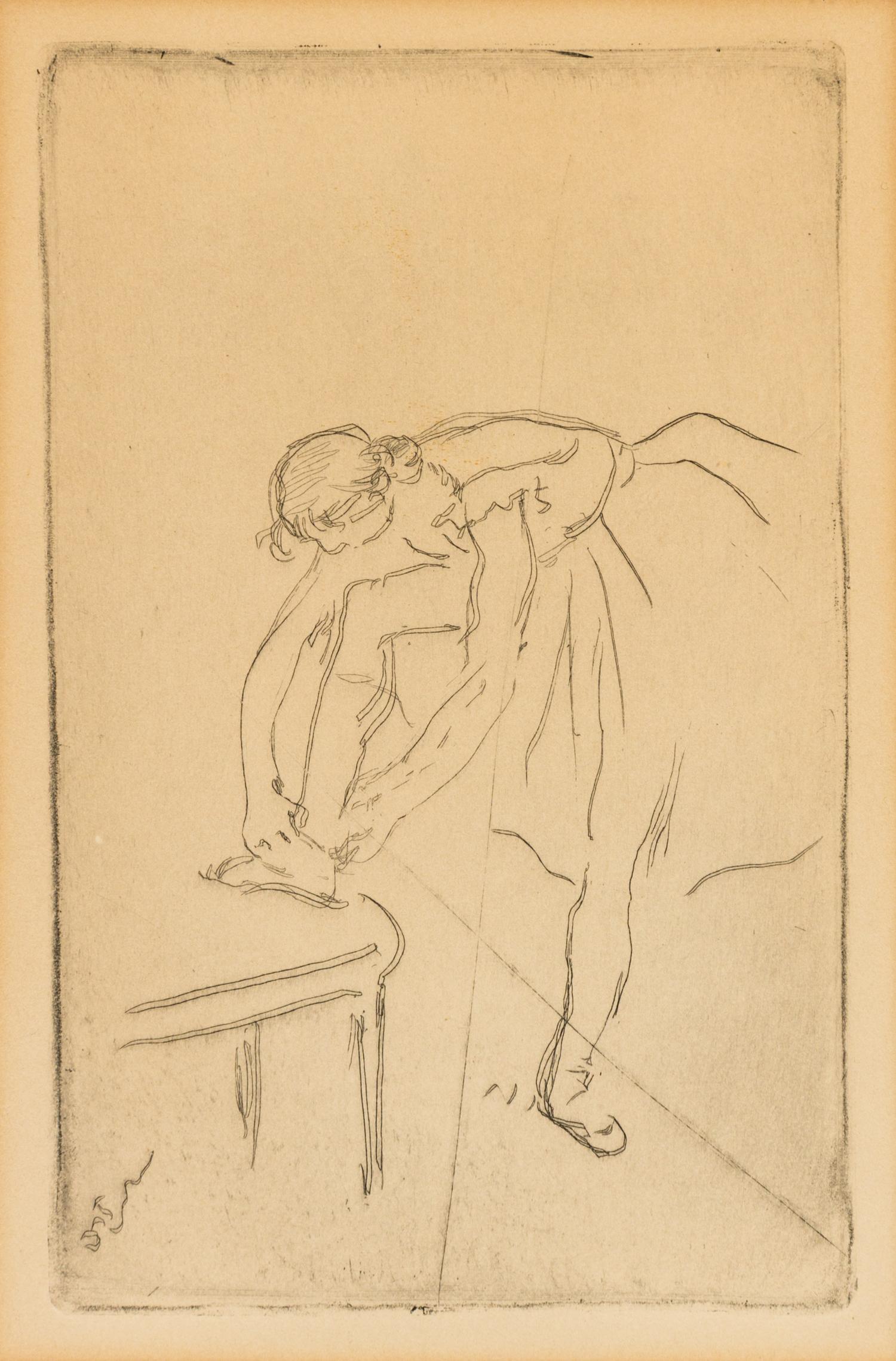 Edgar Degas, (French, 1834-1917), Danseuse Mettant Son Chausson, c. 1892