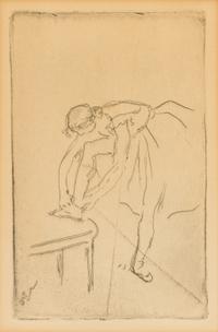 Edgar Degas, (French, 1834-1917), Danseuse Mettant Son Chausson, c. 1892