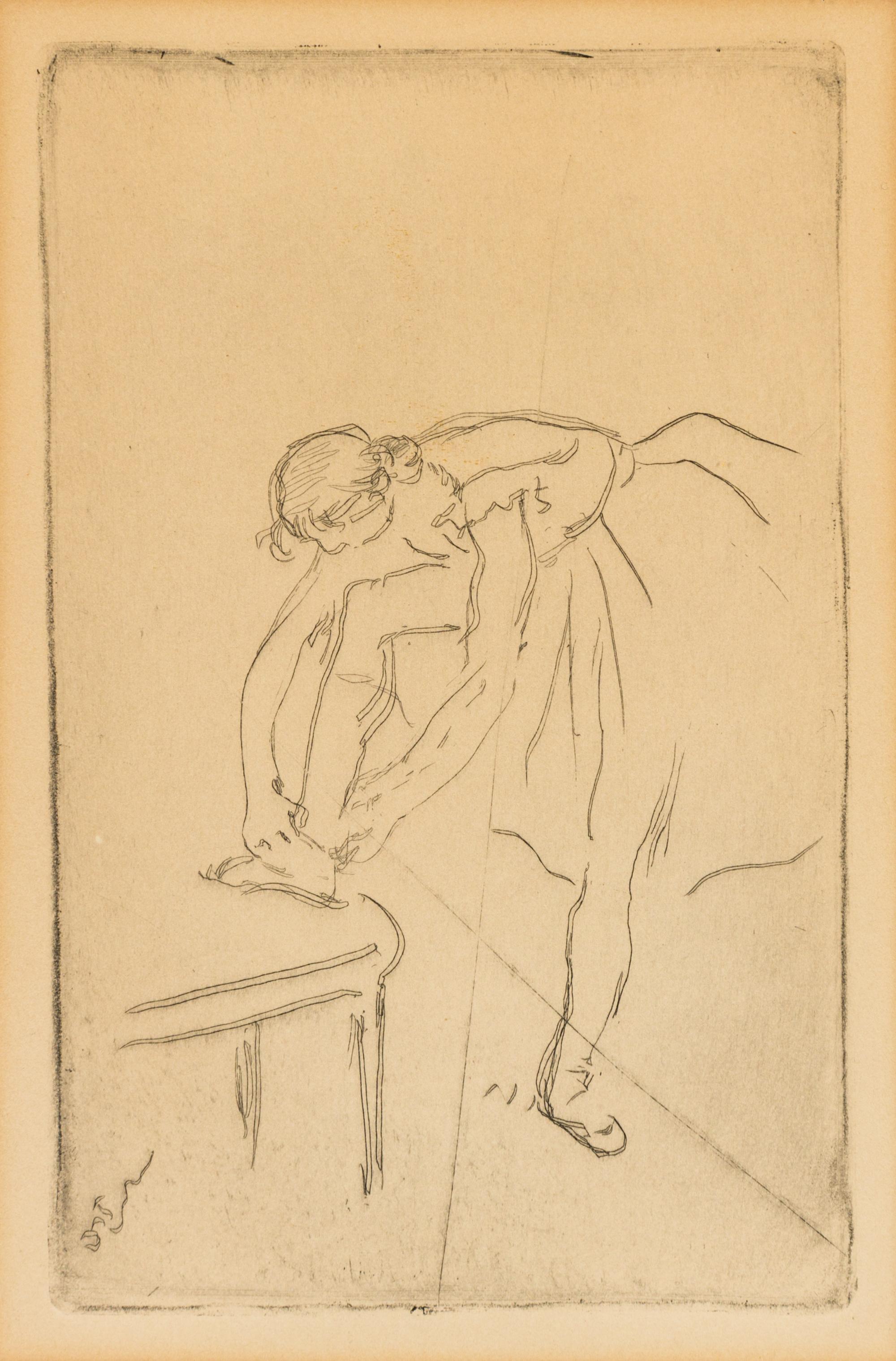 Edgar Degas, (French, 1834-1917), Danseuse Mettant Son Chausson, c. 1892