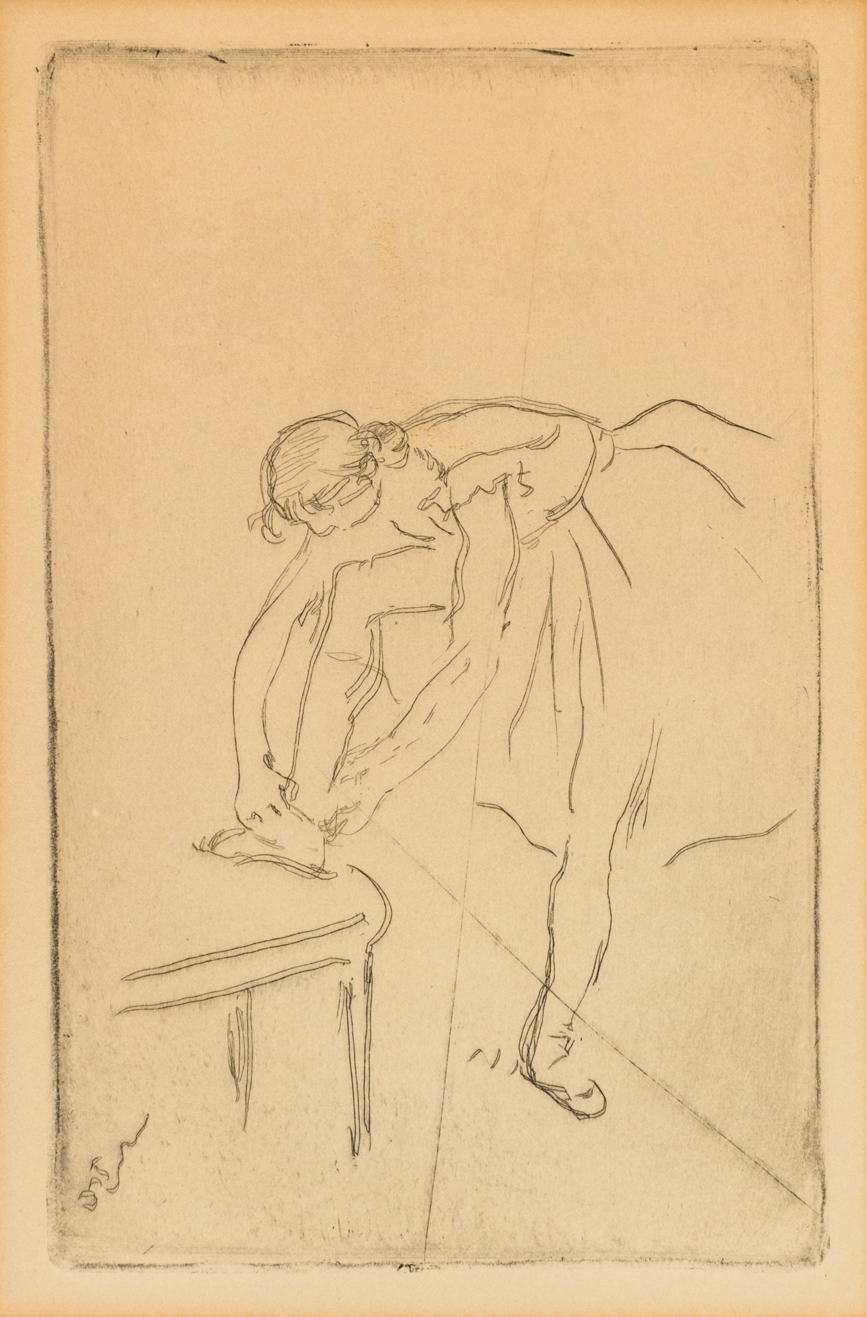 Edgar Degas, (French, 1834-1917), Danseuse Mettant Son Chausson, c. 1892