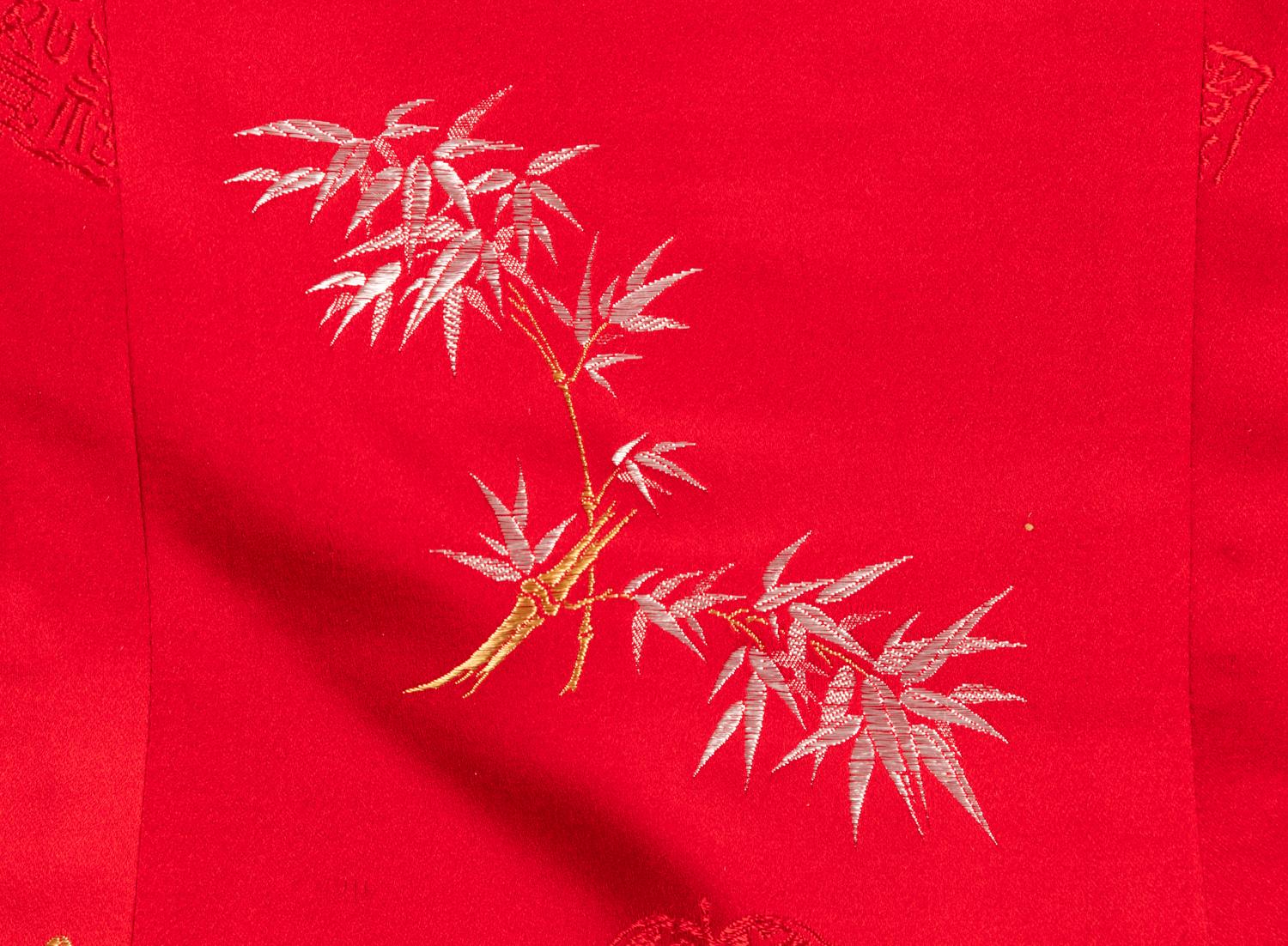 Three Chinese Silk Embroidered Ladies' Cheongsam, Qipao
