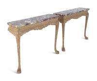 A Pair of George I Style Marble-Top Pier Tables