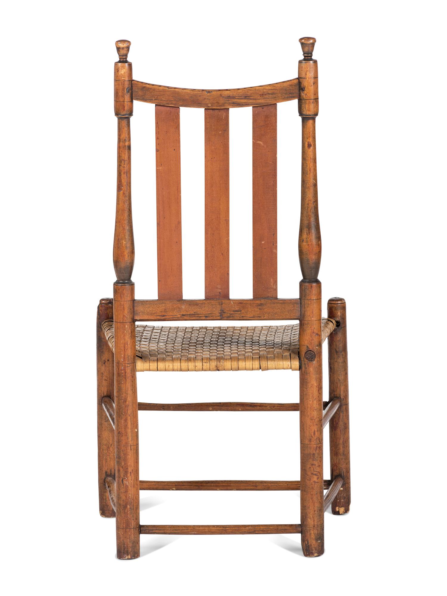 A William and Mary Bannister-Back Splint Seat Side Chair