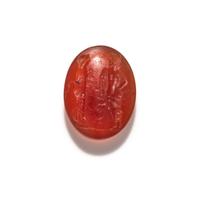 A Roman Carnelian Ring Stone with the God Asclepius and a Satyr