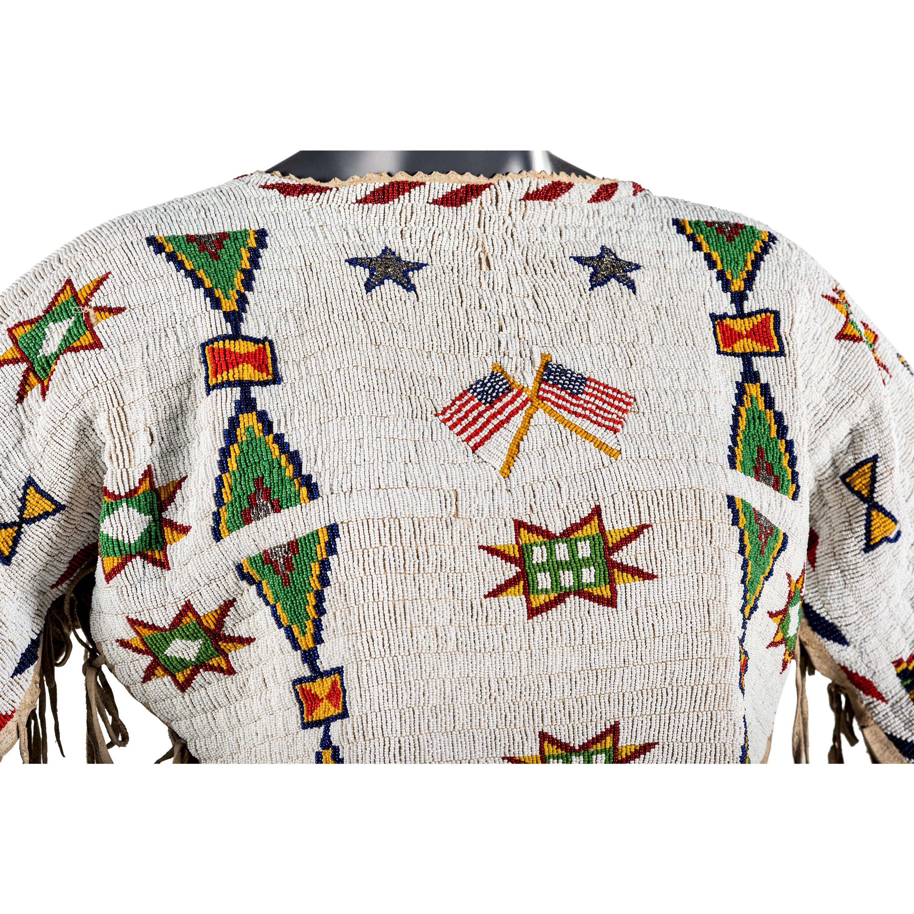 Sioux Beaded Hide Dress, with American Flags
