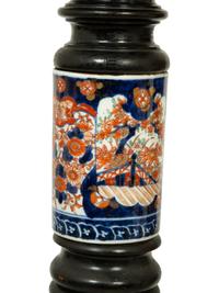 An Imari Porcelain Jardiniere on an Ebonized Pedestal with Imari Porcelain Mounts — 19TH/20TH CENTURY