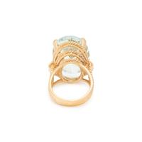 YELLOW GOLD AND AQUAMARINE RING