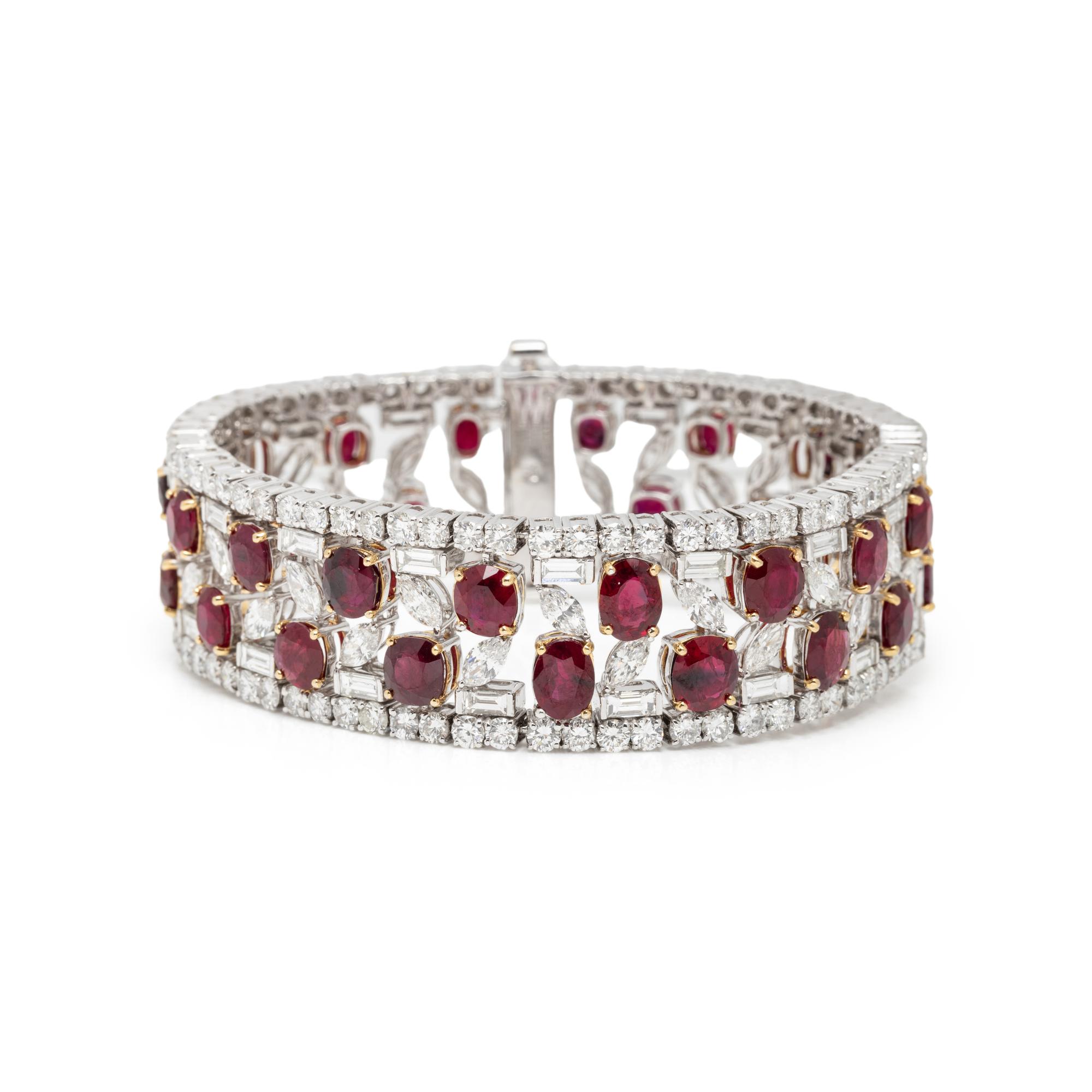 BURMESE RUBY AND DIAMOND BRACELET