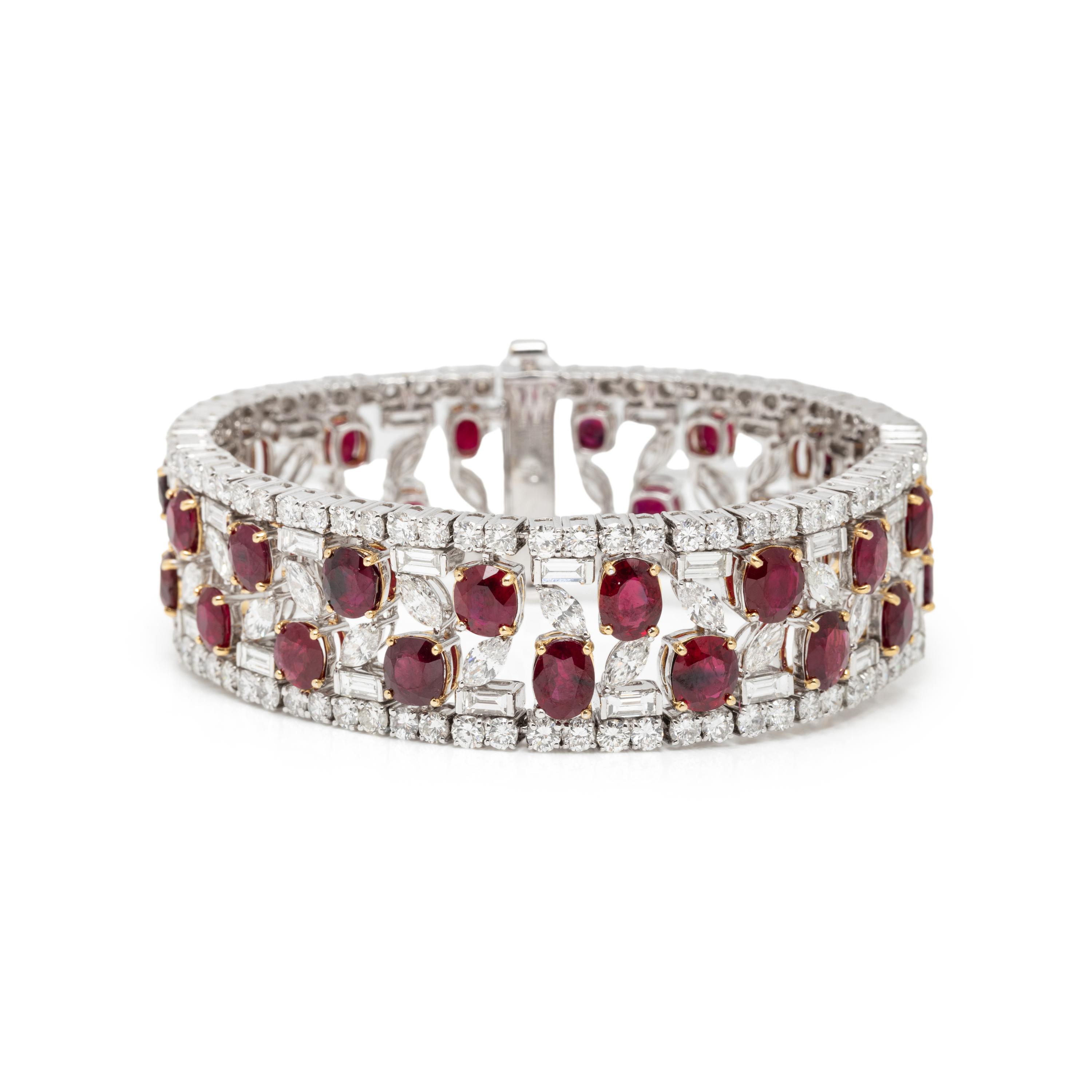 BURMESE RUBY AND DIAMOND BRACELET