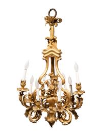 A French Gilt Bronze Nine-Light Chandelier