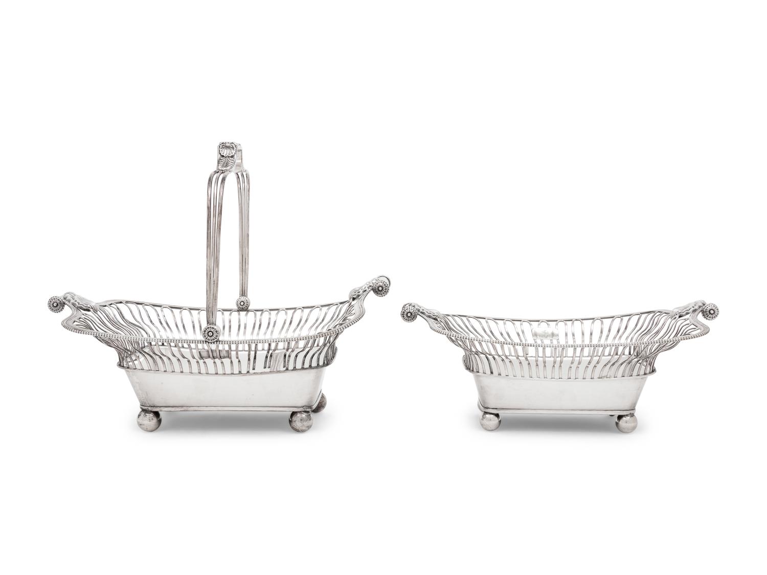 Two English Silver-Plate Baskets
