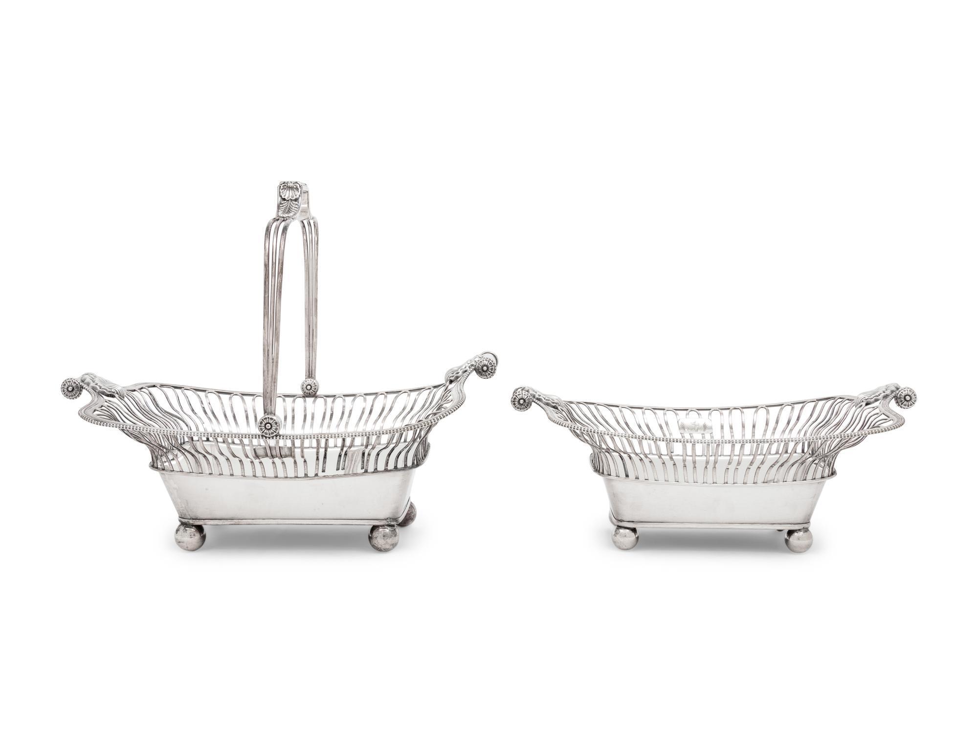 Two English Silver-Plate Baskets