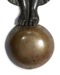 A Pair of Empire Style Brass Three-Light Figural Sconces
