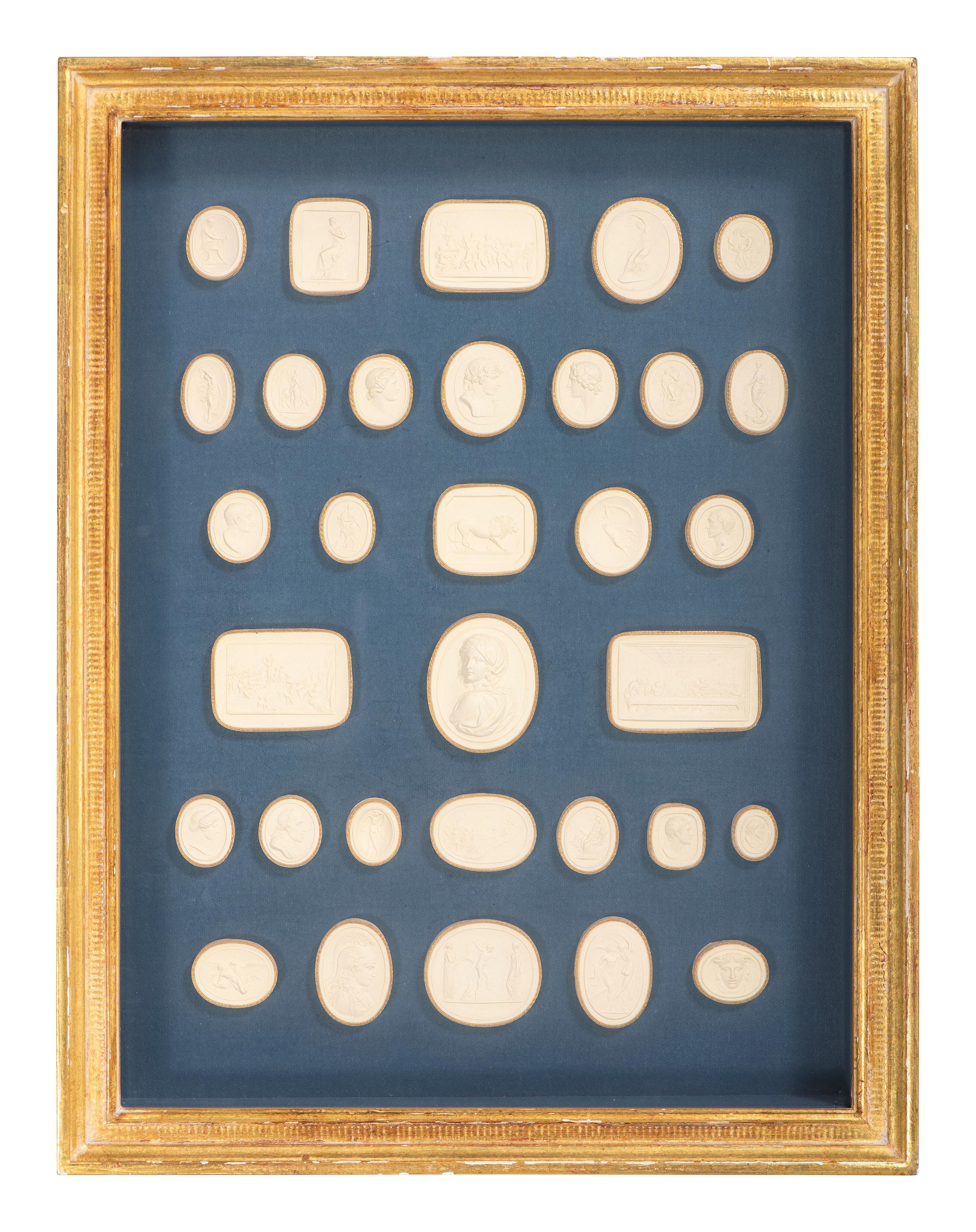 Seven Framed Groups of Grand Tour Plaster Intaglios