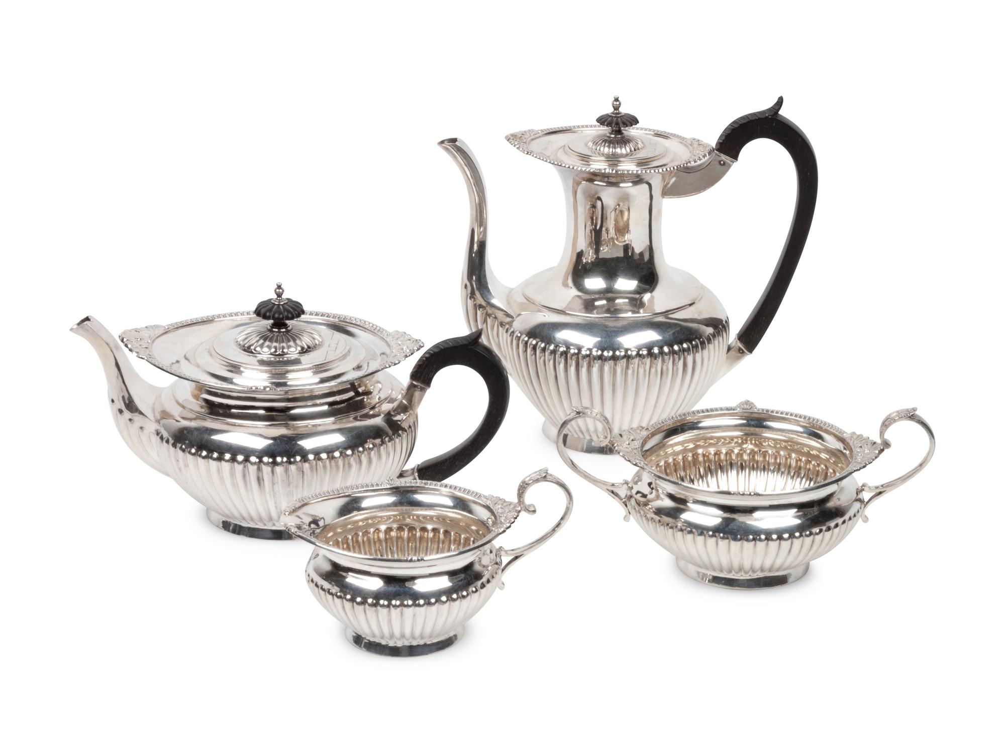 A Victorian Silver Four-Piece Tea and Coffee Service