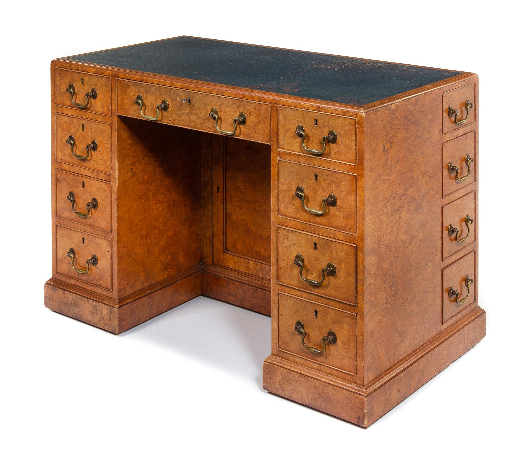 A George III Mahogany Writing Box on Stand Height 23 1/4 x width 21 1/4 x depth 12 inches. — 19TH CENTURY